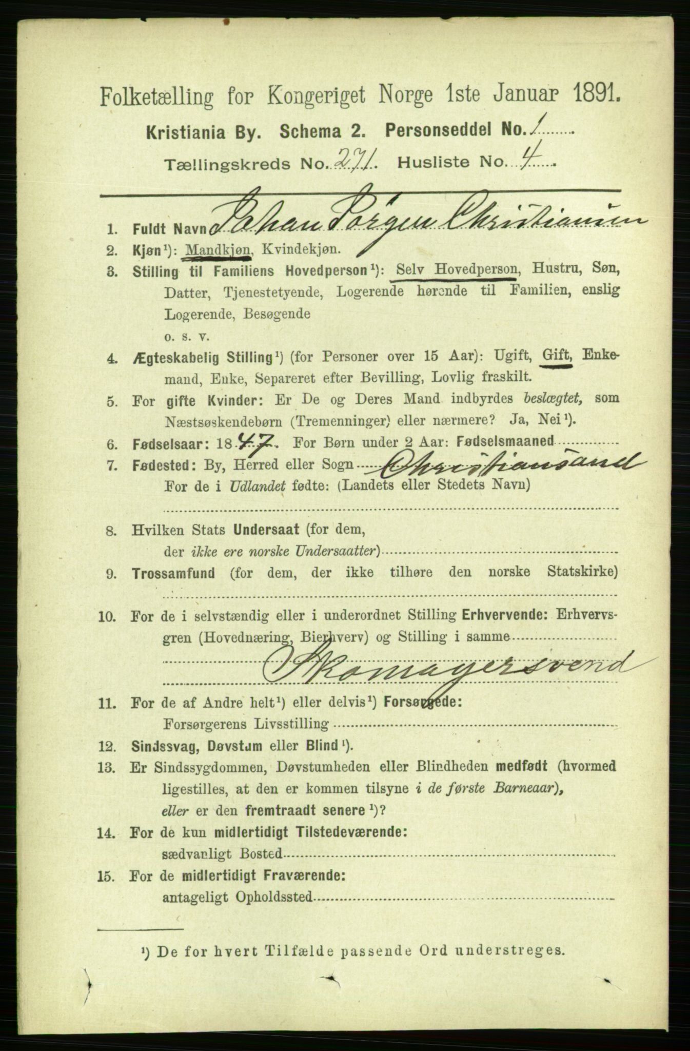 RA, 1891 census for 0301 Kristiania, 1891, p. 164679