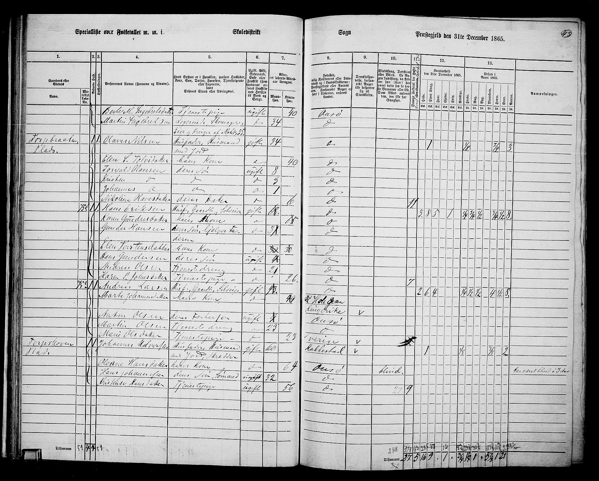 RA, 1865 census for Onsøy, 1865, p. 44