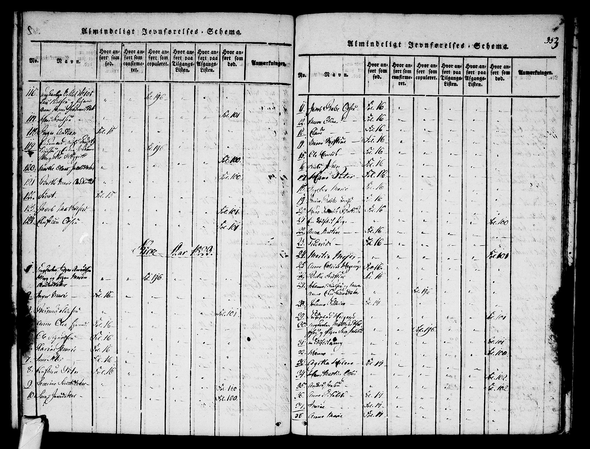 Stavern kirkebøker, AV/SAKO-A-318/F/Fa/L0006: Parish register (official) no. 6, 1816-1839, p. 353