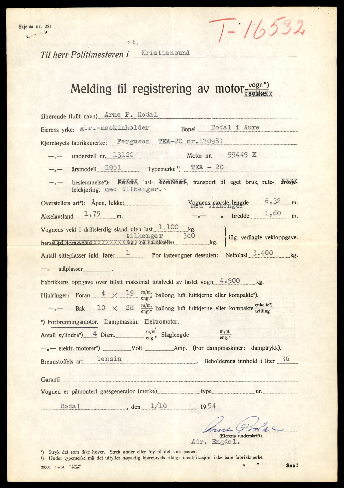 Møre og Romsdal vegkontor - Ålesund trafikkstasjon, SAT/A-4099/F/Fe/L0049: Registreringskort for kjøretøy T 14864 - T 18613, 1927-1998, p. 3281