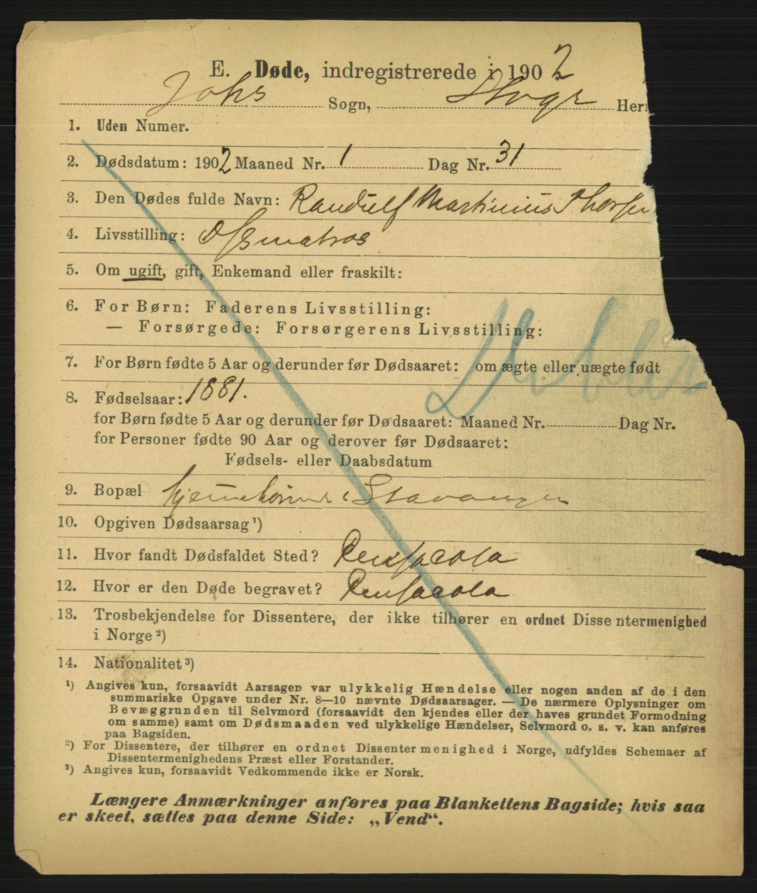Statistisk sentralbyrå, Sosiodemografiske emner, Befolkning, AV/RA-S-2228/D, 1901-1902