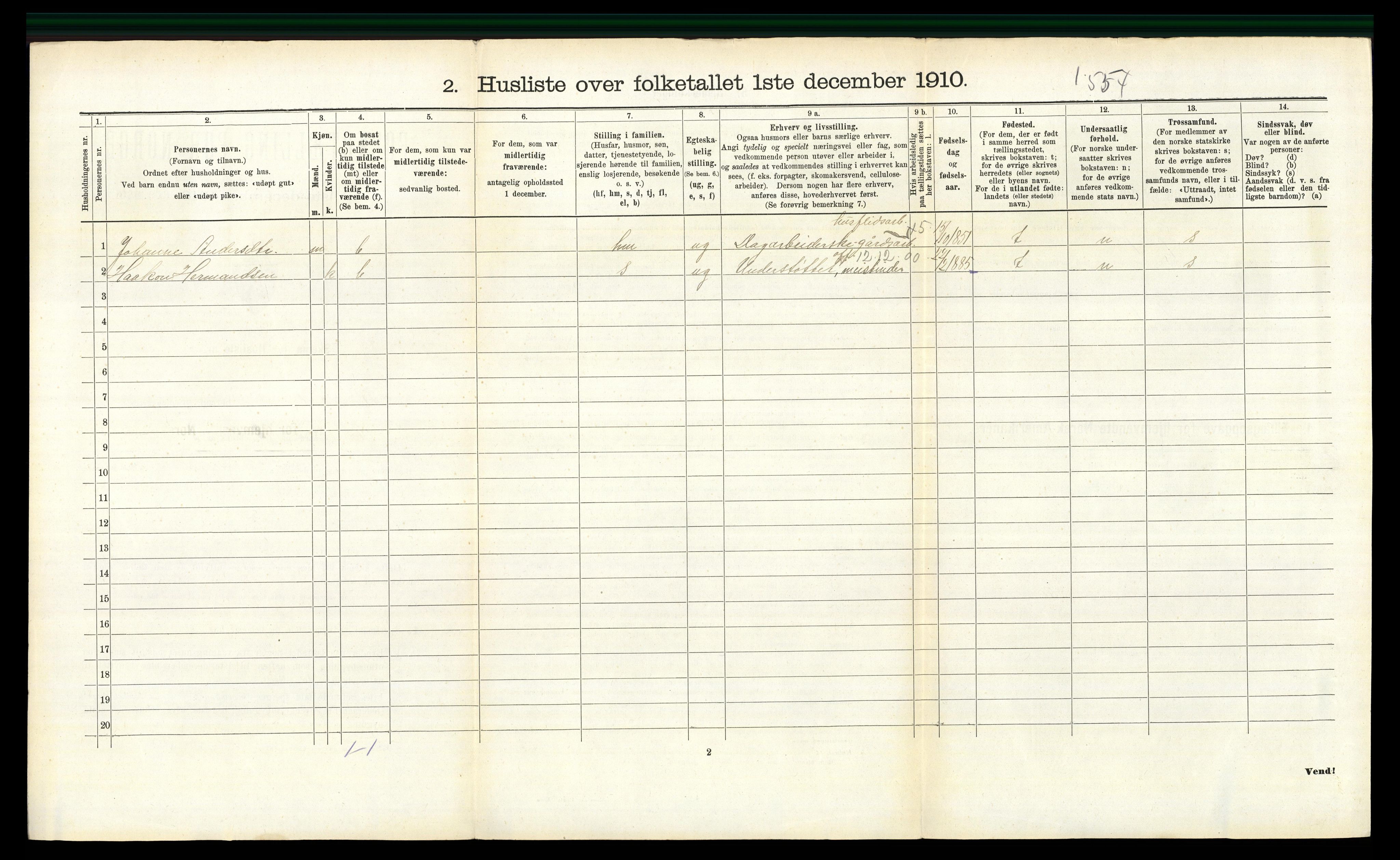 RA, 1910 census for Romedal, 1910, p. 1254