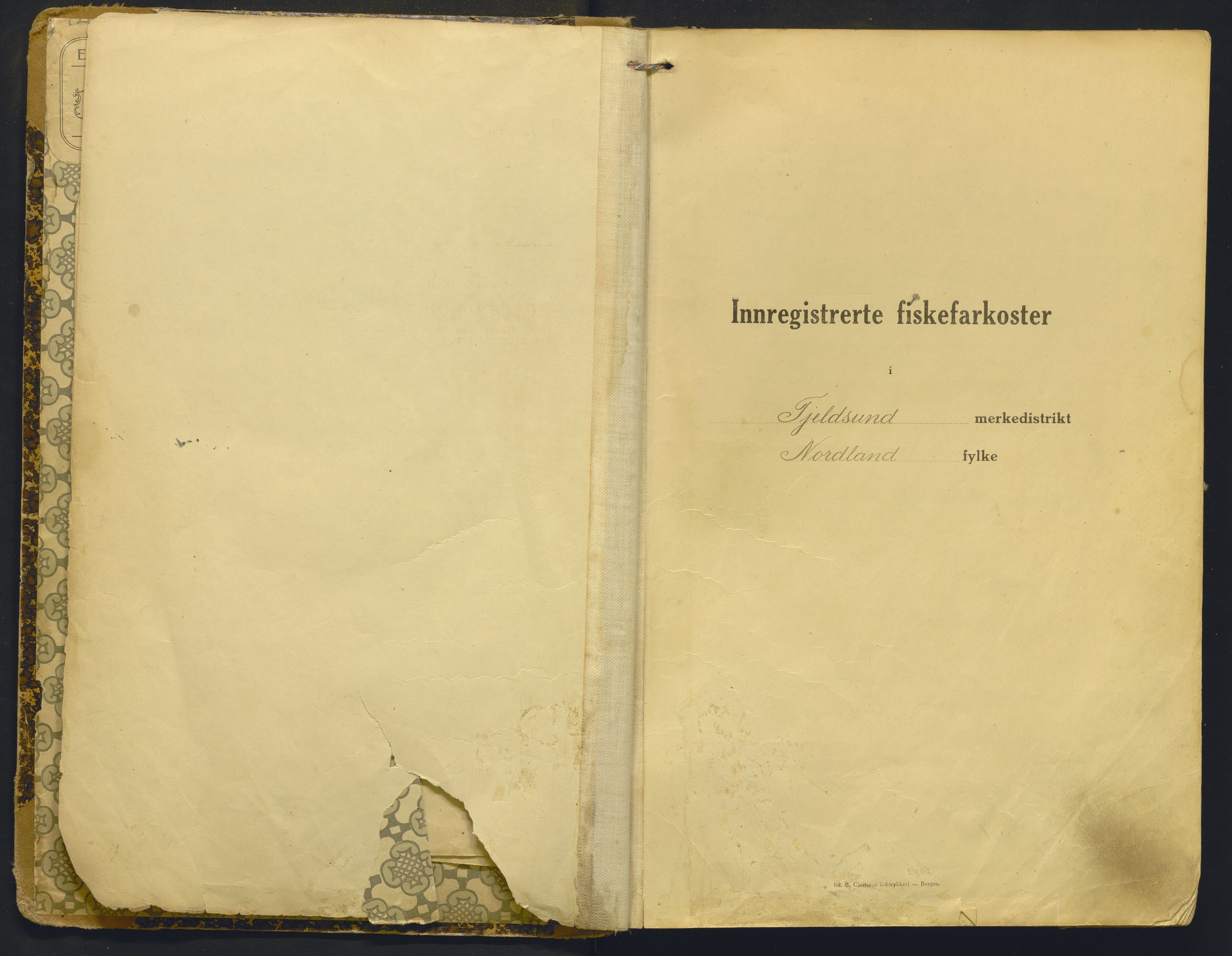 Fiskeridirektoratet - 1 Adm. ledelse - 13 Båtkontoret, AV/SAB-A-2003/I/Ia/Iac/L0171: 135.0359/1 Merkeprotokoll - Tjeldsund, 1920-1956