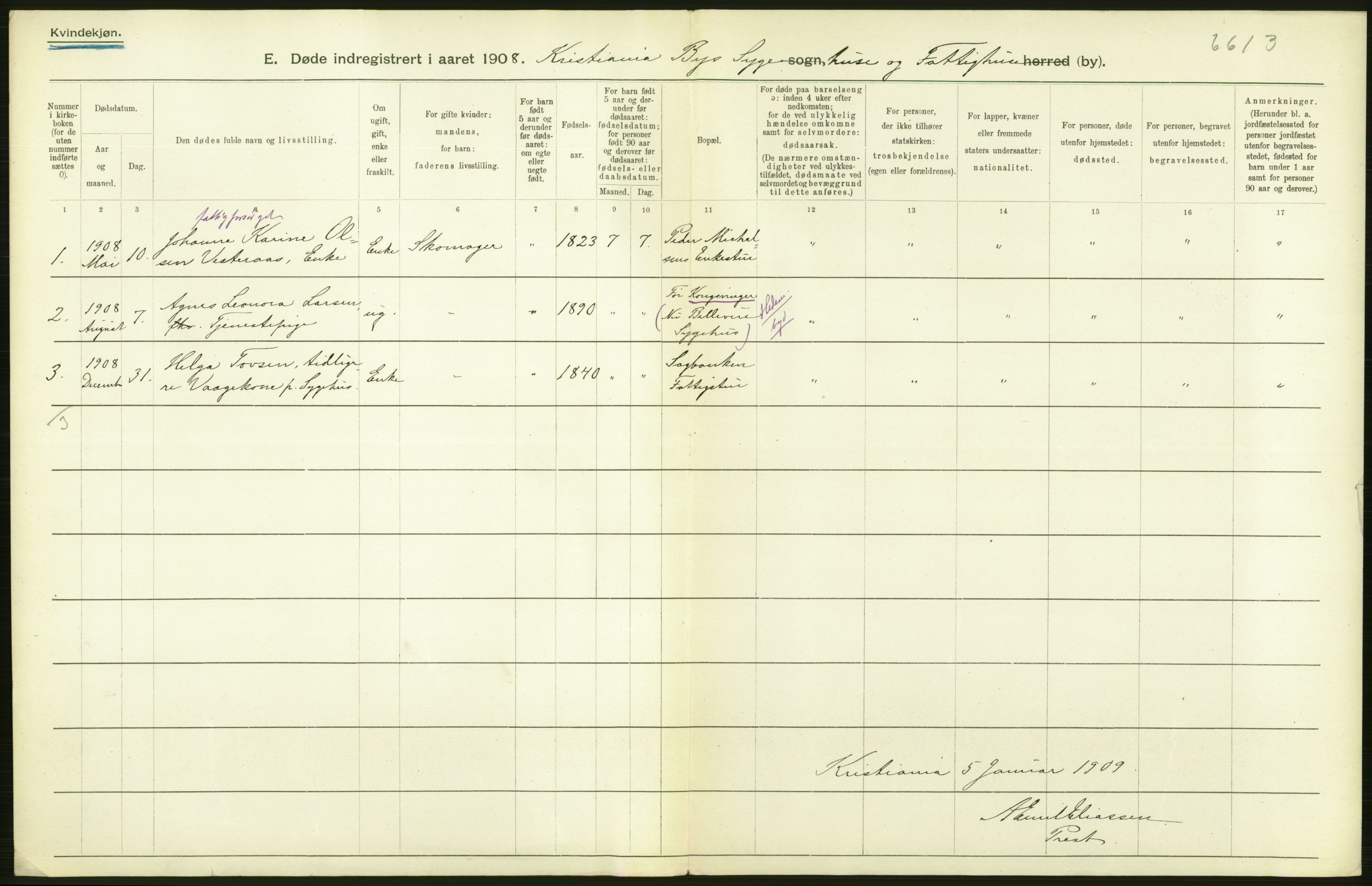 Statistisk sentralbyrå, Sosiodemografiske emner, Befolkning, AV/RA-S-2228/D/Df/Dfa/Dfaf/L0009: Kristiania: Døde, dødfødte., 1908, p. 152