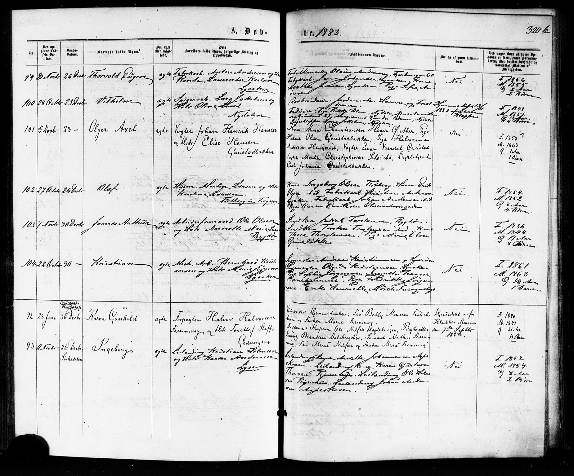 Vestre Aker prestekontor Kirkebøker, SAO/A-10025/F/Fa/L0007: Parish register (official) no. 7, 1875-1886, p. 320b