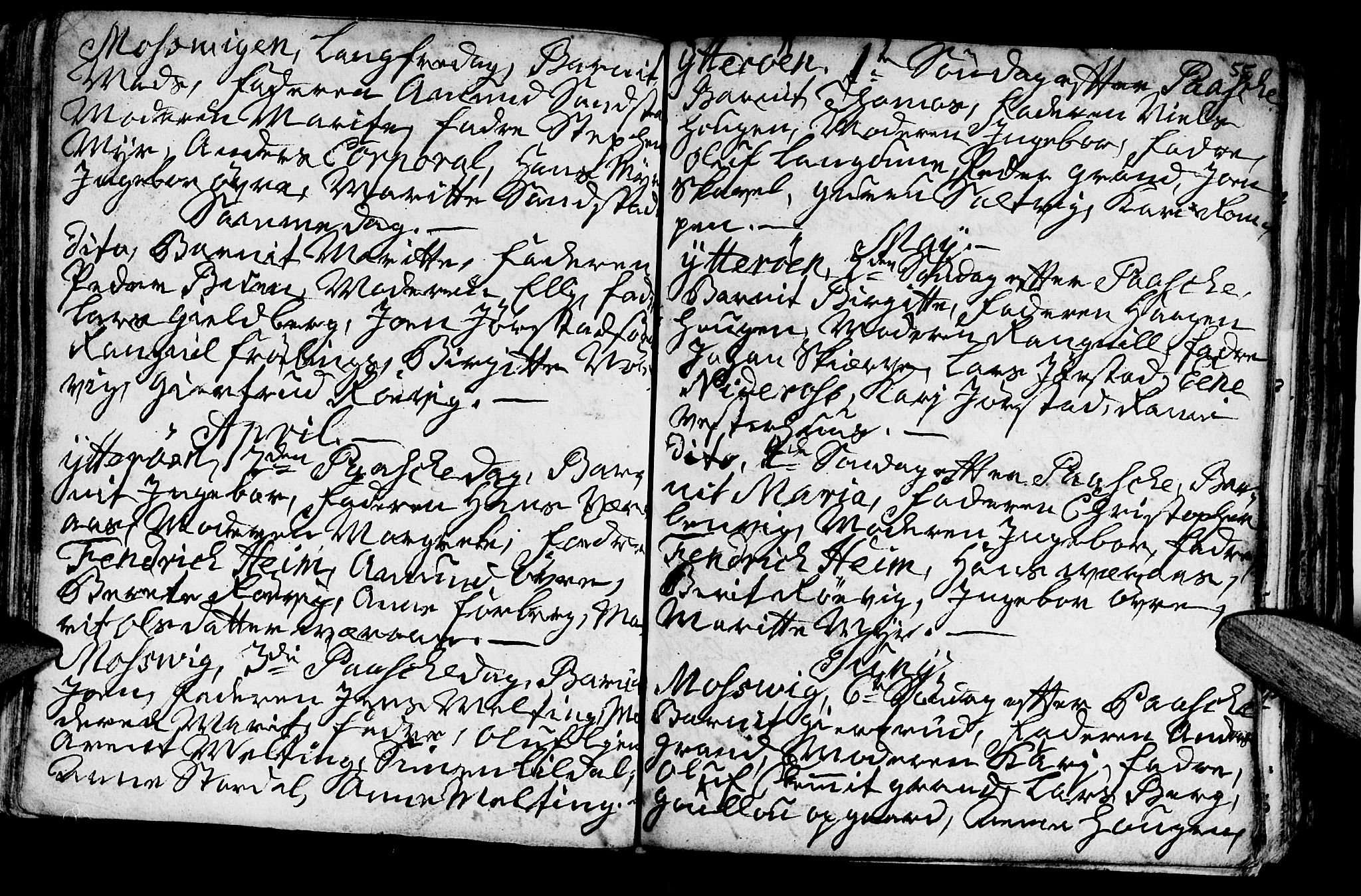 Ministerialprotokoller, klokkerbøker og fødselsregistre - Nord-Trøndelag, SAT/A-1458/722/L0215: Parish register (official) no. 722A02, 1718-1755, p. 55