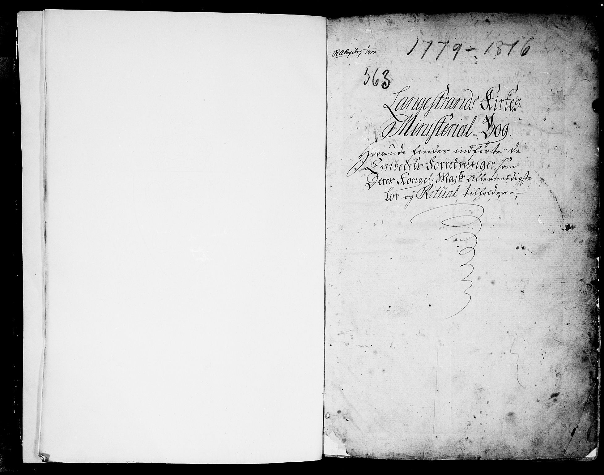 Larvik kirkebøker, AV/SAKO-A-352/F/Fb/L0001: Parish register (official) no. II 1, 1779-1817, p. 1