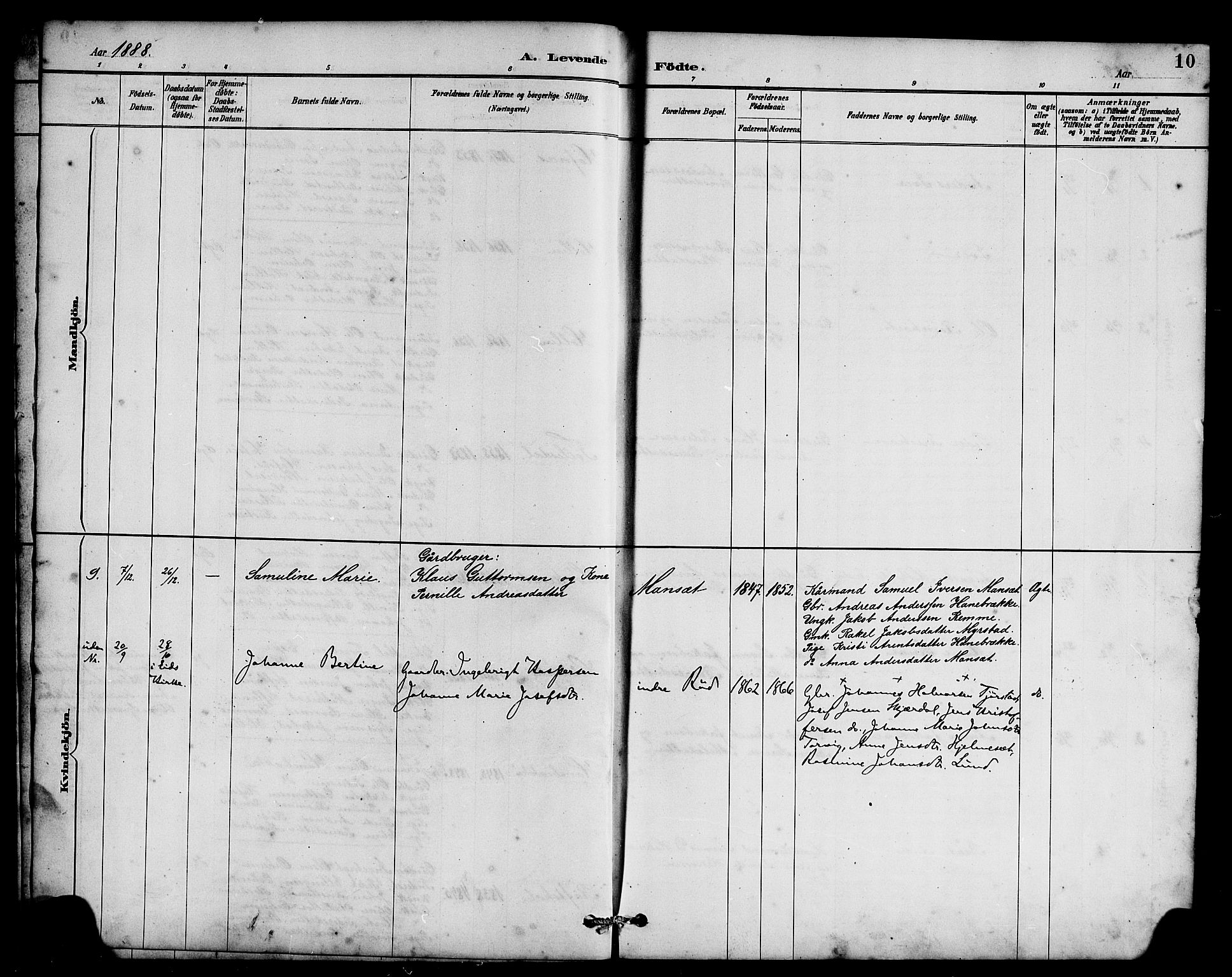 Eid sokneprestembete, AV/SAB-A-82301/H/Hab/Habc/L0002: Parish register (copy) no. C 2, 1887-1906, p. 10