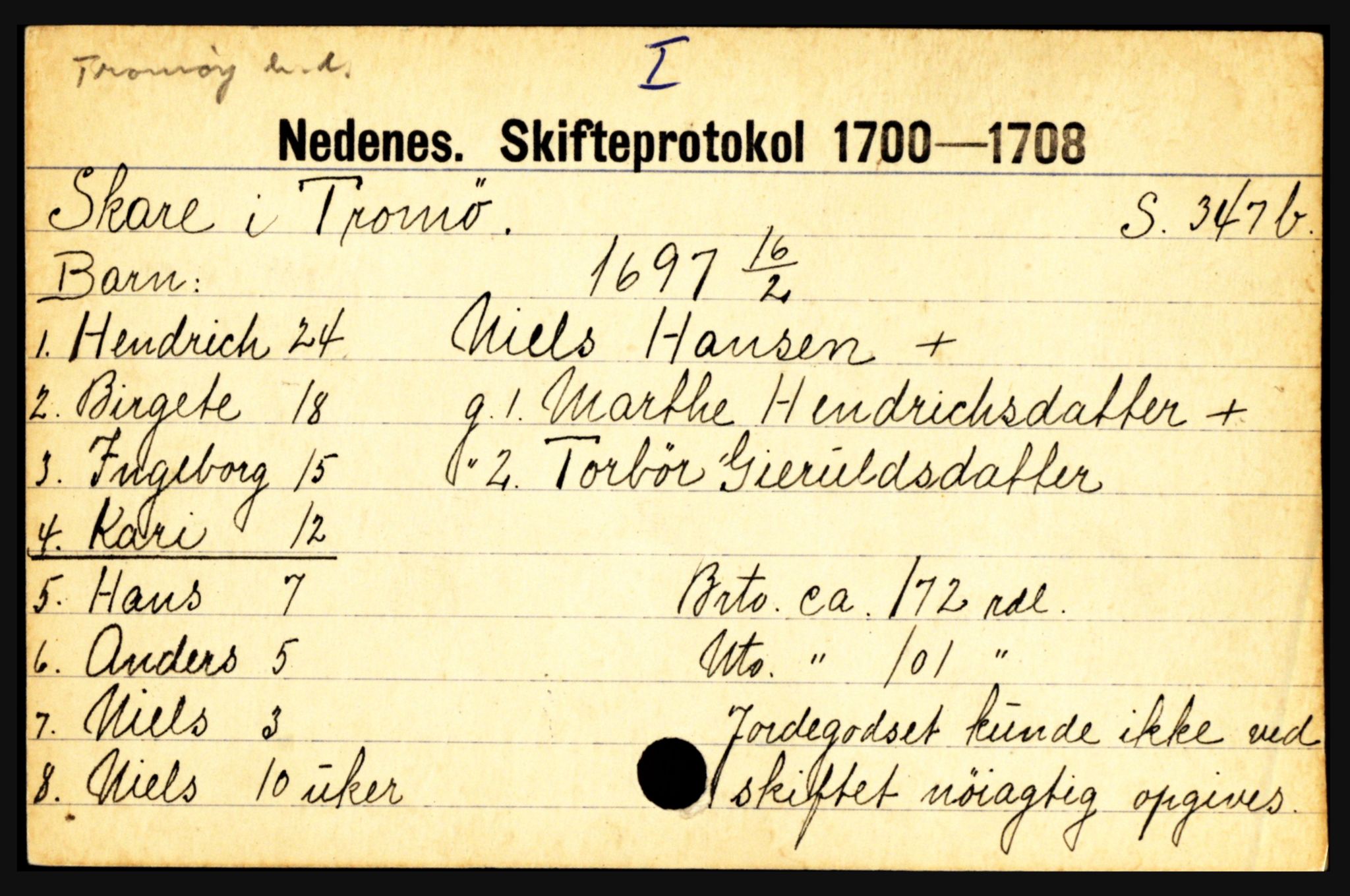 Nedenes sorenskriveri før 1824, AV/SAK-1221-0007/H, p. 26289