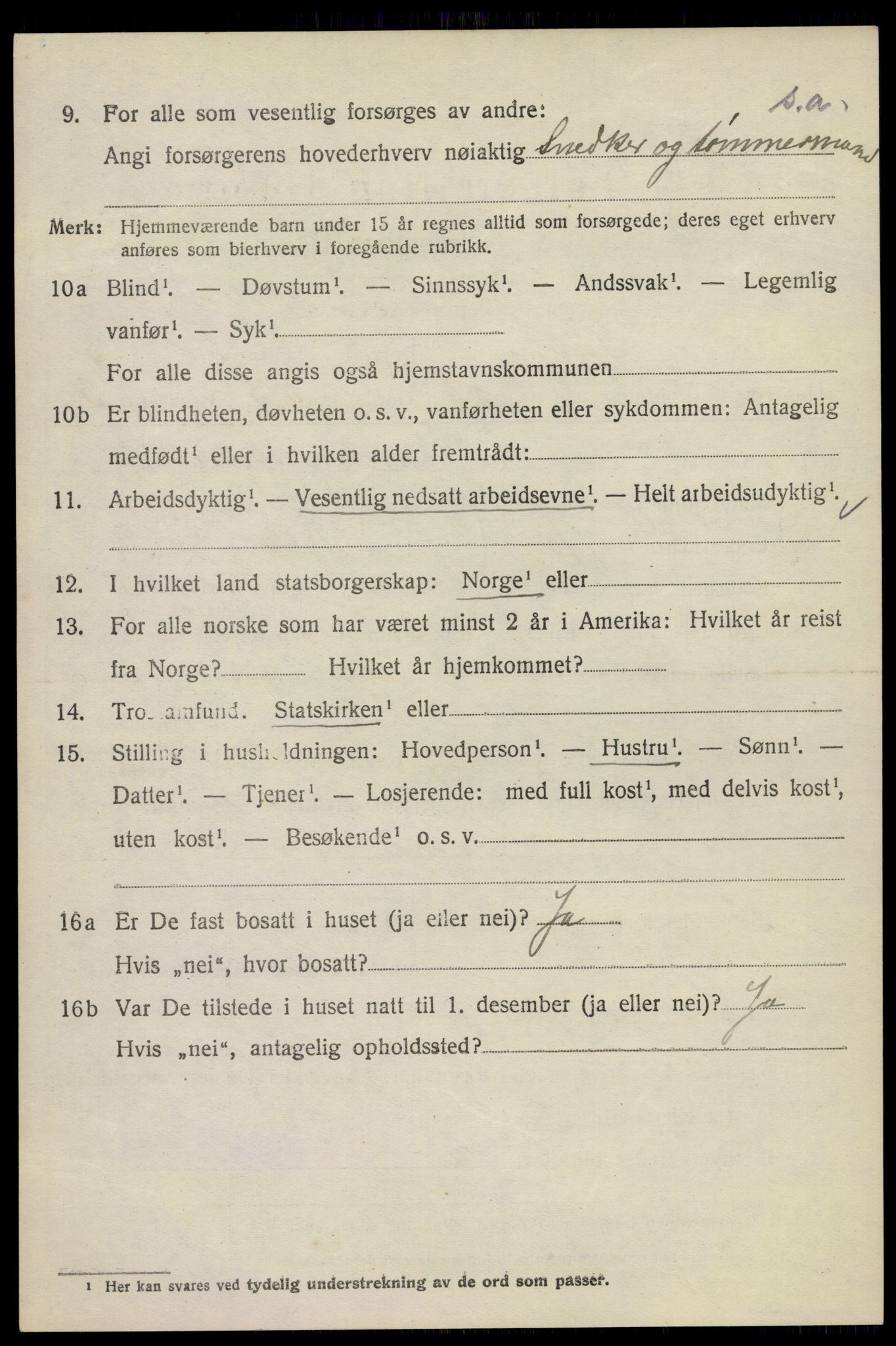 SAKO, 1920 census for Tjølling, 1920, p. 7496