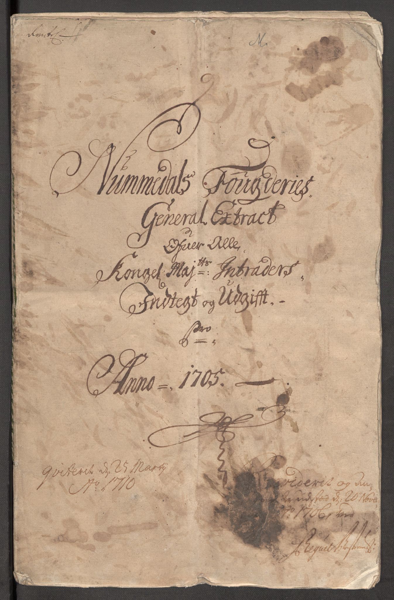 Rentekammeret inntil 1814, Reviderte regnskaper, Fogderegnskap, AV/RA-EA-4092/R64/L4429: Fogderegnskap Namdal, 1705-1706, p. 3