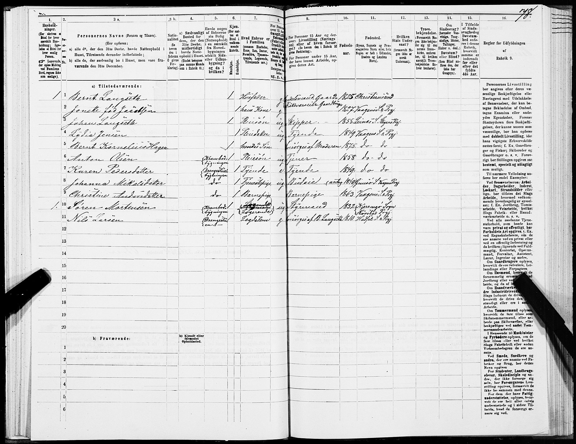 SAT, 1875 census for 1865P Vågan, 1875, p. 3078