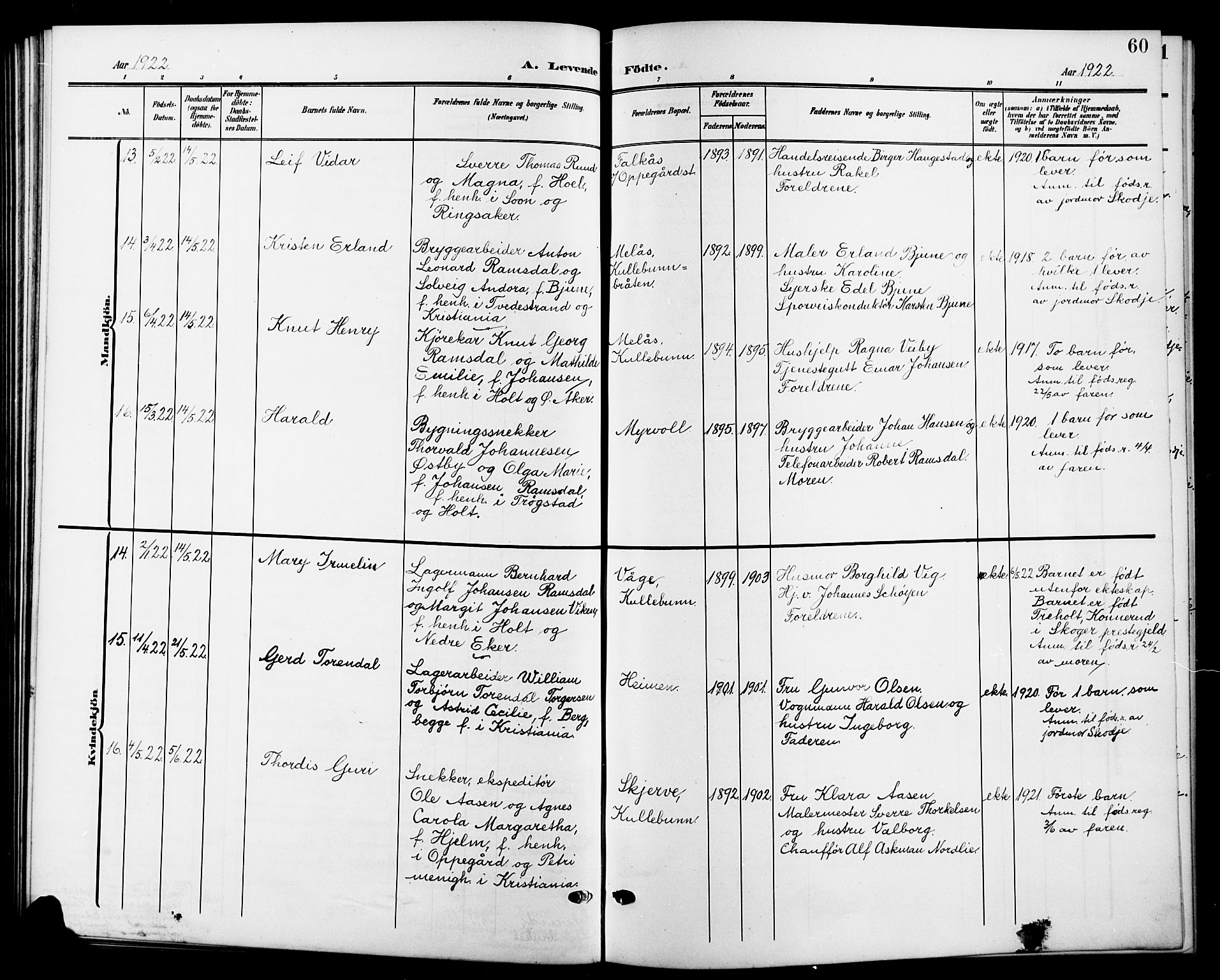 Nesodden prestekontor Kirkebøker, AV/SAO-A-10013/G/Gb/L0001: Parish register (copy) no. II 1, 1905-1924, p. 60