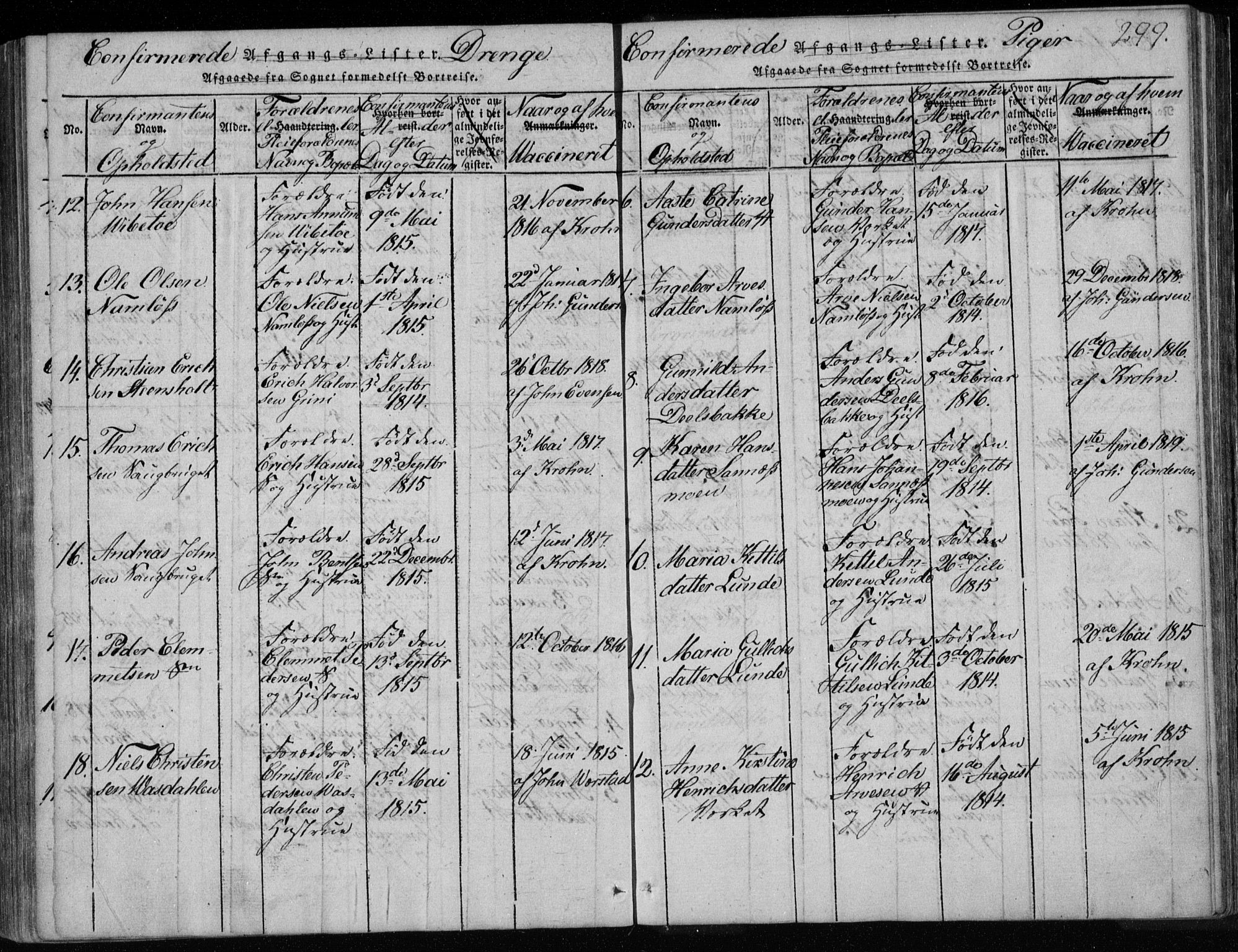 Holla kirkebøker, AV/SAKO-A-272/F/Fa/L0003: Parish register (official) no. 3, 1815-1830, p. 299