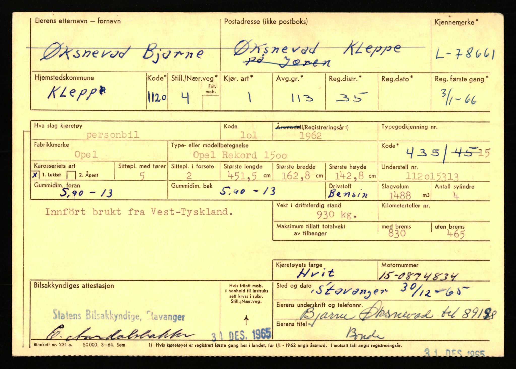 Stavanger trafikkstasjon, AV/SAST-A-101942/0/F/L0069: L-76801 - L-78797, 1930-1971, p. 2071