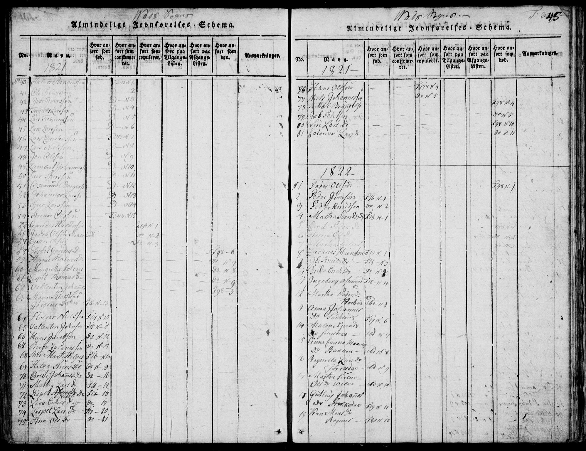 Skjold sokneprestkontor, AV/SAST-A-101847/H/Ha/Hab/L0002: Parish register (copy) no. B 2 /2, 1815-1830, p. 345