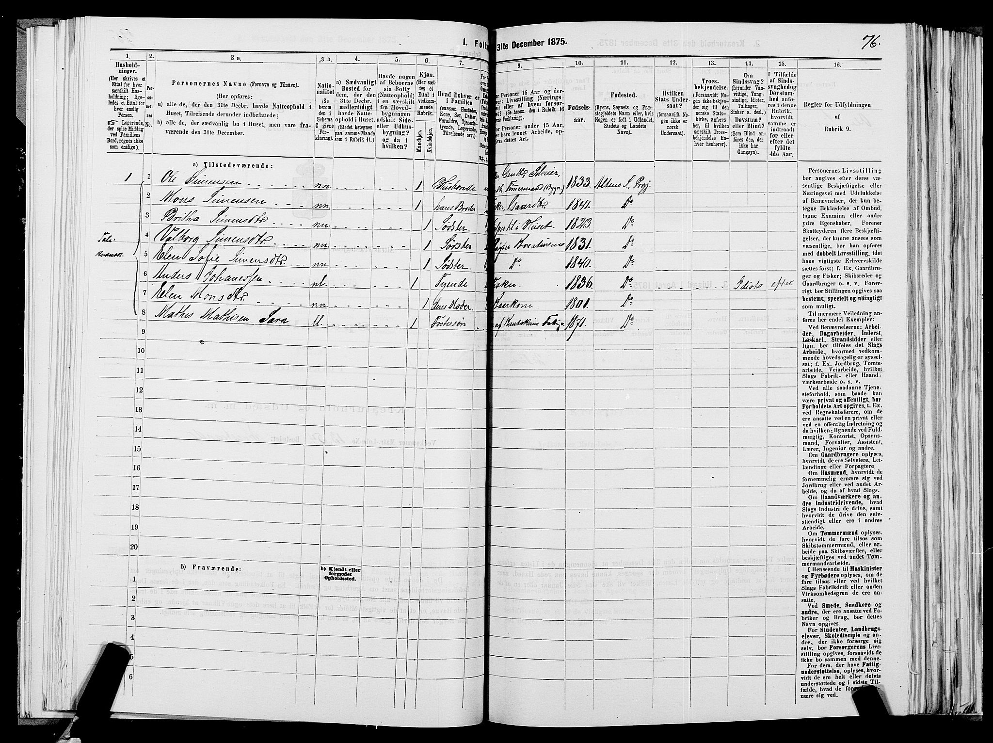 SATØ, 1875 census for 2012P Alta, 1875, p. 2076