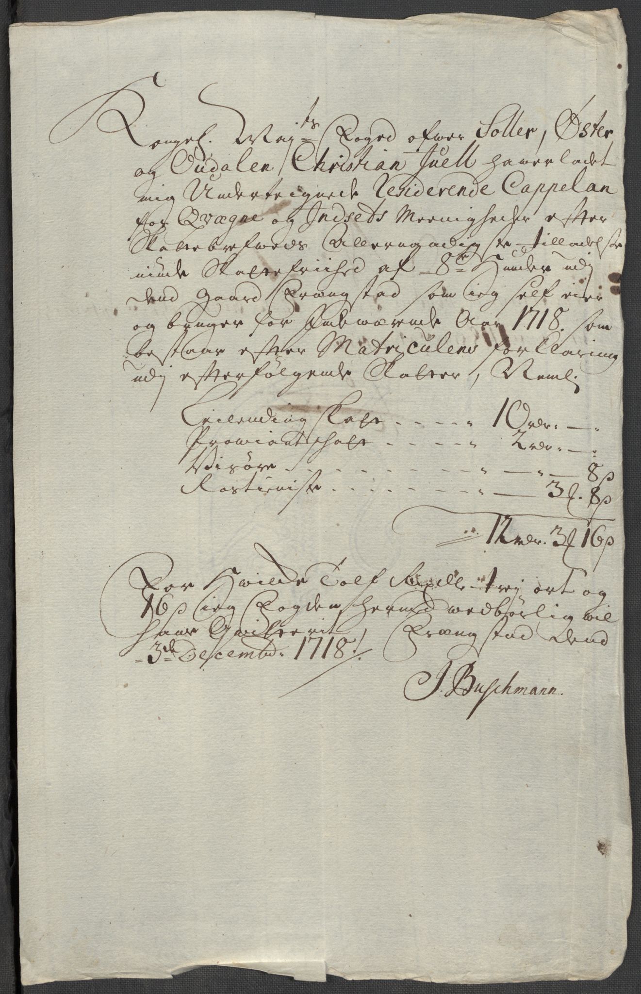 Rentekammeret inntil 1814, Reviderte regnskaper, Fogderegnskap, RA/EA-4092/R13/L0857: Fogderegnskap Solør, Odal og Østerdal, 1718, p. 423