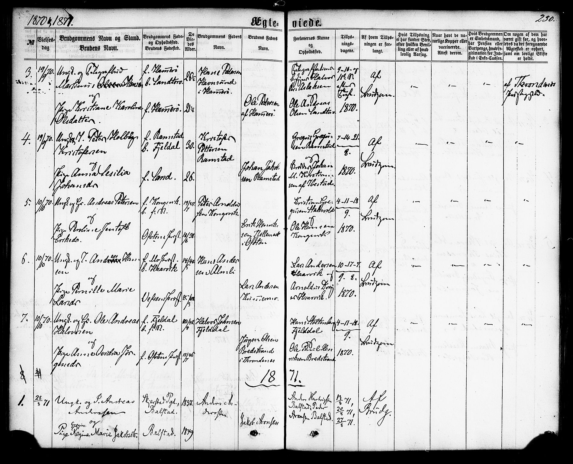 Ministerialprotokoller, klokkerbøker og fødselsregistre - Nordland, AV/SAT-A-1459/865/L0923: Parish register (official) no. 865A01, 1864-1884, p. 230