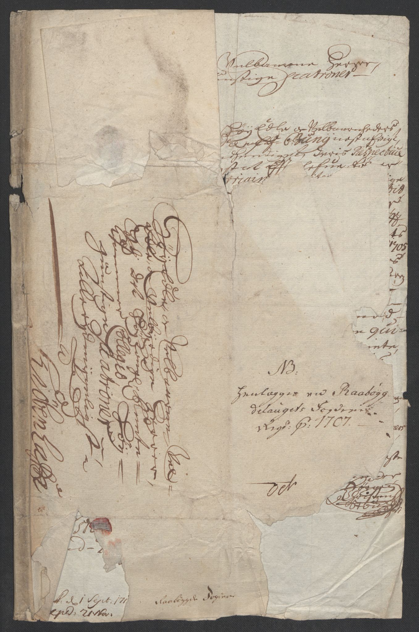 Rentekammeret inntil 1814, Reviderte regnskaper, Fogderegnskap, RA/EA-4092/R40/L2448: Fogderegnskap Råbyggelag, 1706-1708, p. 261