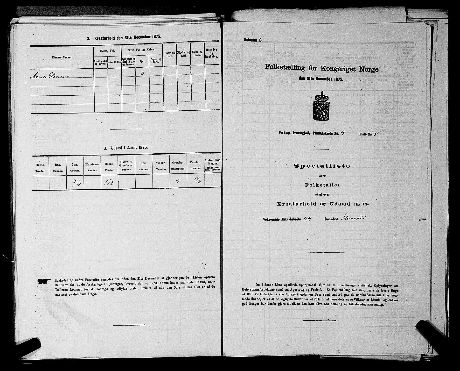 RA, 1875 census for 0224P Aurskog, 1875, p. 516