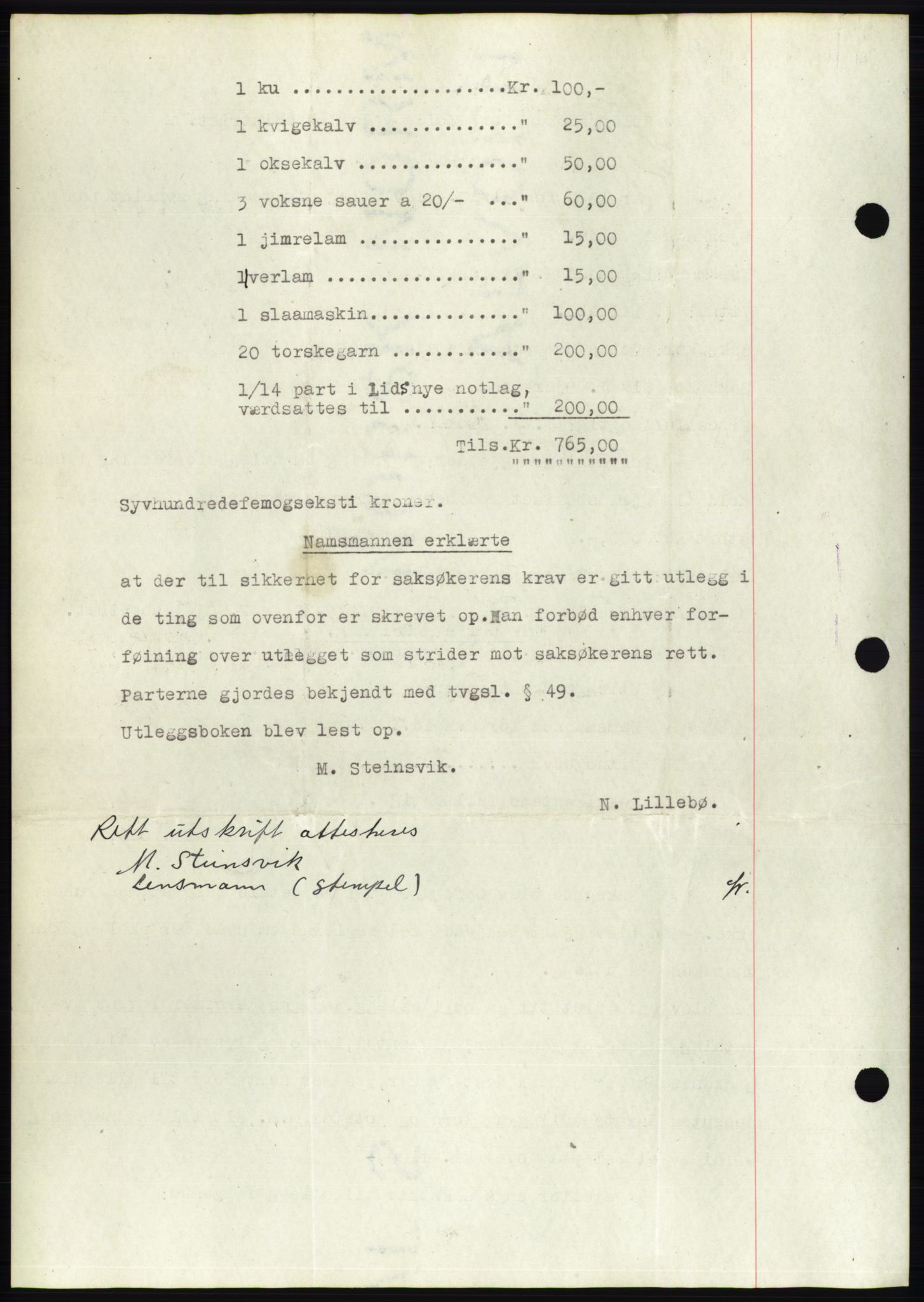 Søre Sunnmøre sorenskriveri, SAT/A-4122/1/2/2C/L0050: Mortgage book no. 44, 1929-1930, Deed date: 23.11.1929