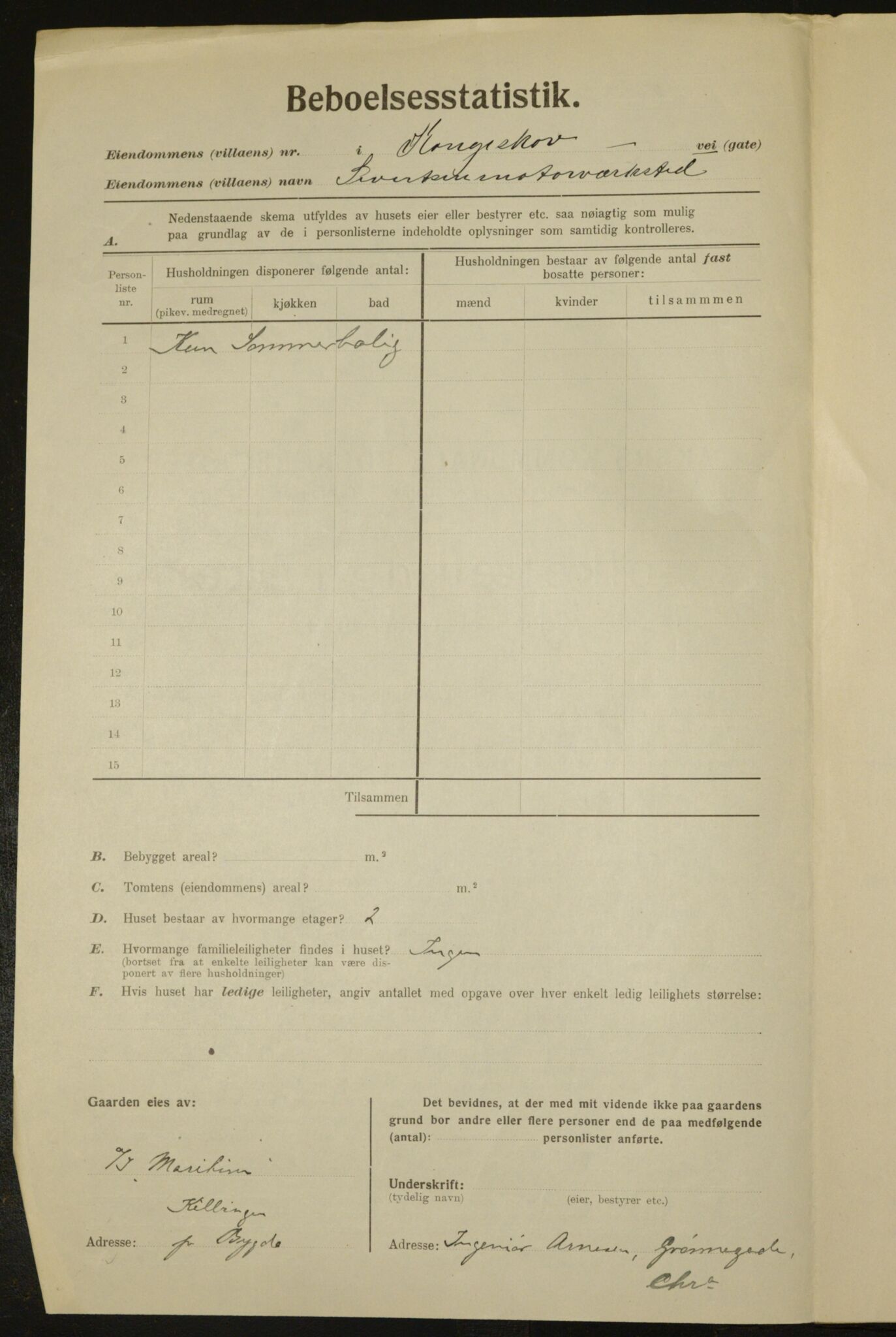 , Municipal Census 1923 for Aker, 1923, p. 3265