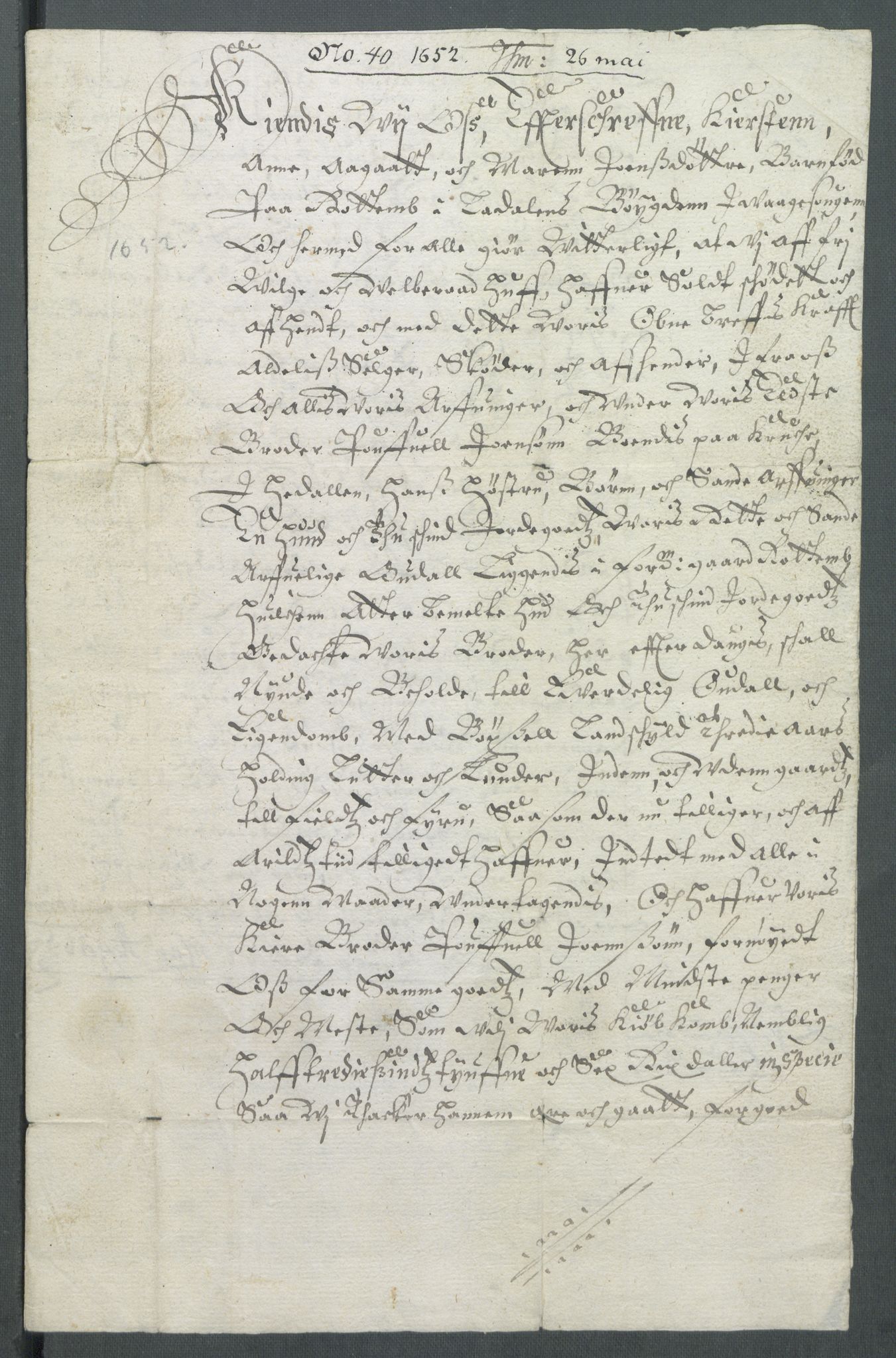 Riksarkivets diplomsamling, AV/RA-EA-5965/F02/L0165: Dokumenter, 1652-1653, p. 30