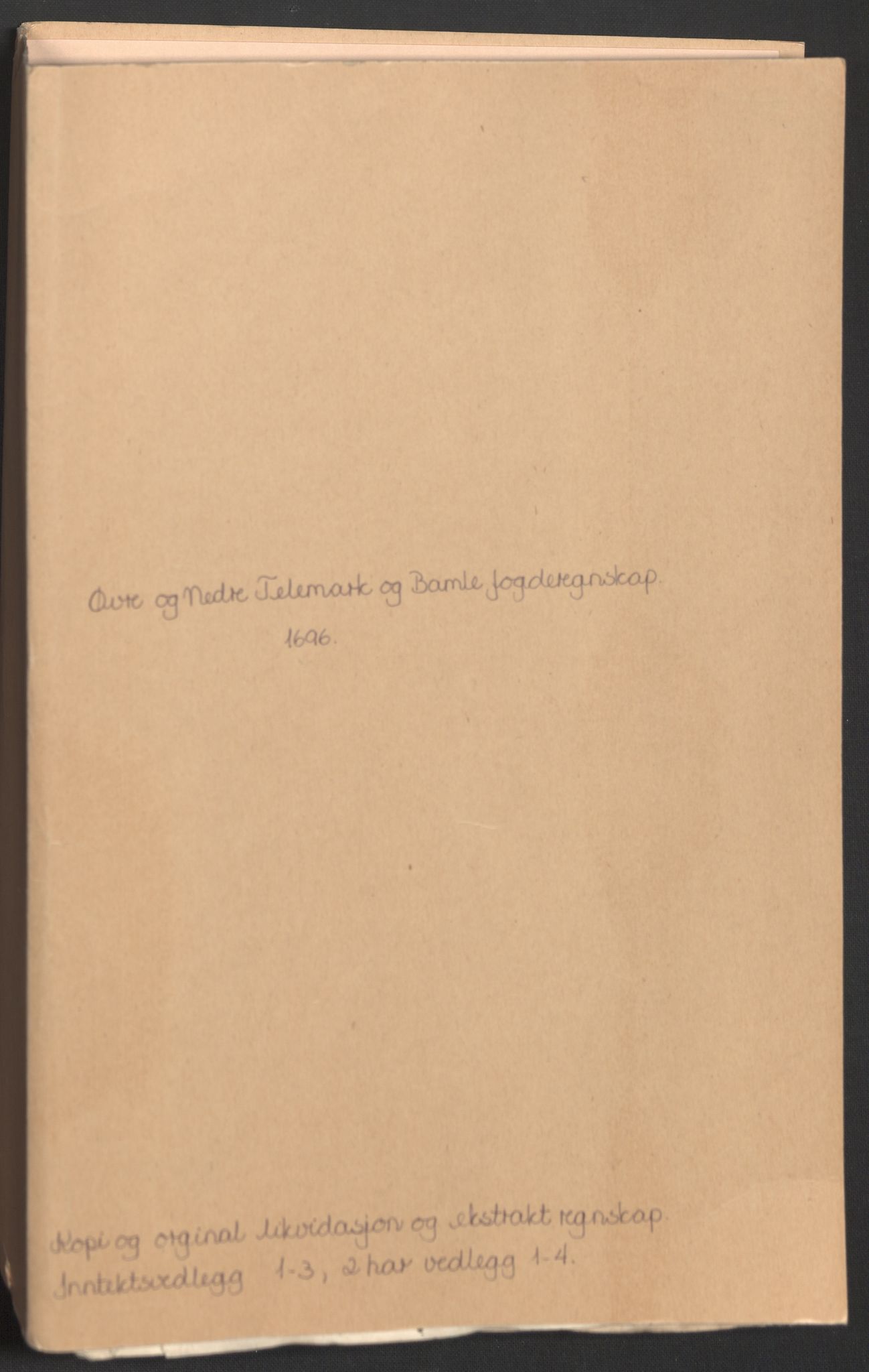 Rentekammeret inntil 1814, Reviderte regnskaper, Fogderegnskap, AV/RA-EA-4092/R36/L2094: Fogderegnskap Øvre og Nedre Telemark og Bamble, 1696, p. 2