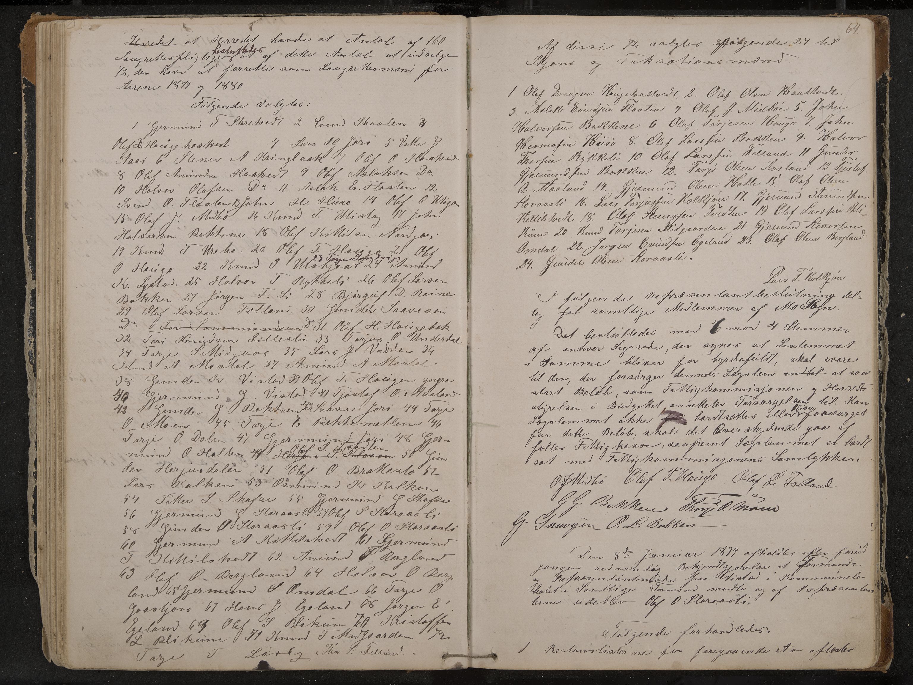 Mo formannskap og sentraladministrasjon, IKAK/0832021/A/L0002: Møtebok, 1869-1886, p. 64