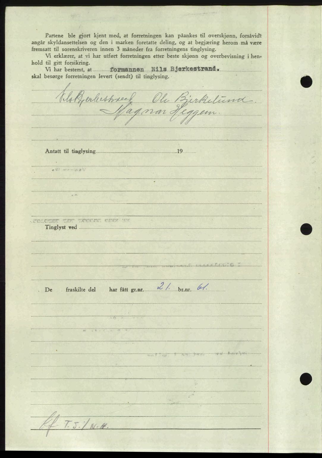 Nordmøre sorenskriveri, AV/SAT-A-4132/1/2/2Ca: Mortgage book no. A106, 1947-1947, Diary no: : 2077/1947