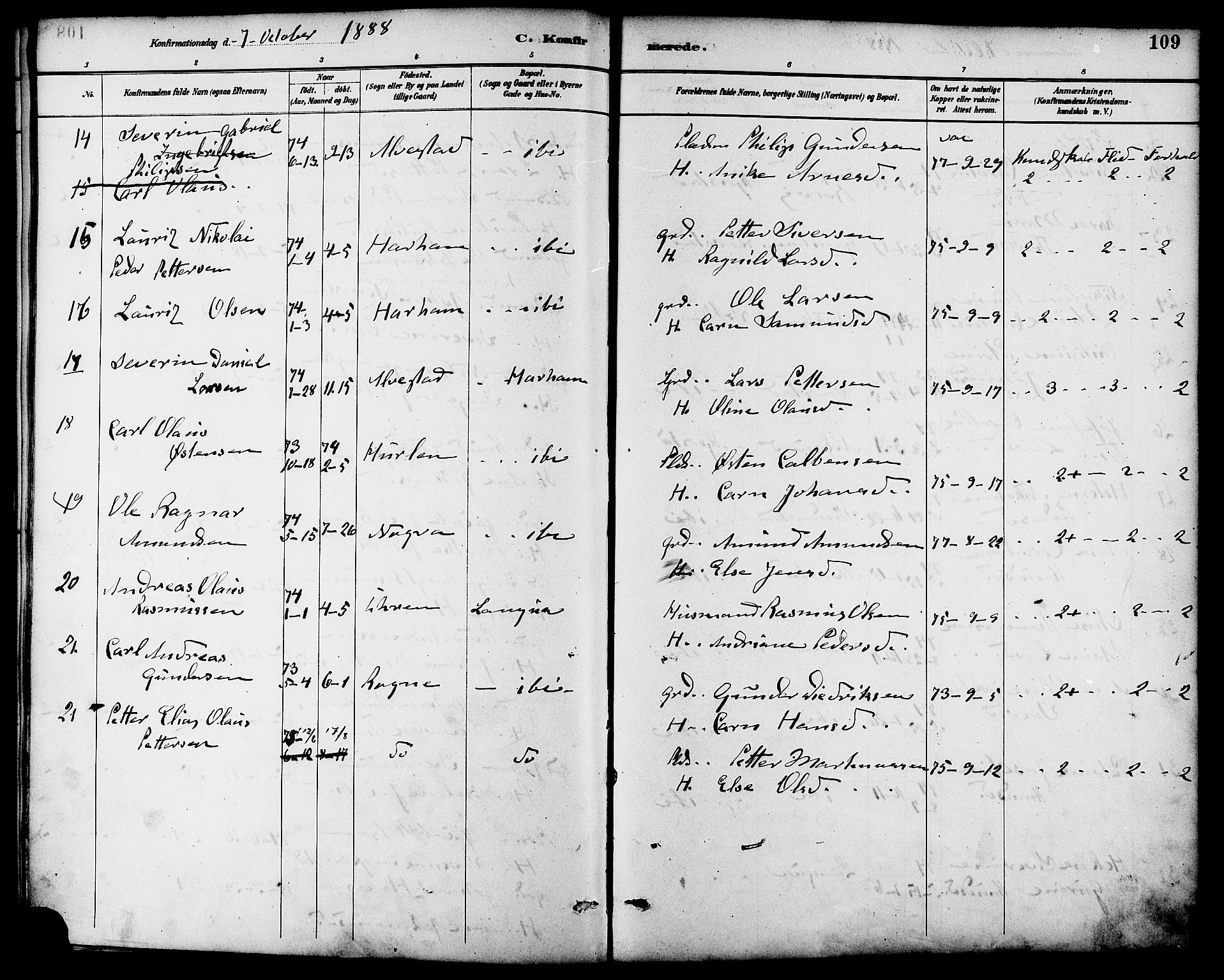 Ministerialprotokoller, klokkerbøker og fødselsregistre - Møre og Romsdal, AV/SAT-A-1454/536/L0501: Parish register (official) no. 536A10, 1884-1896, p. 109