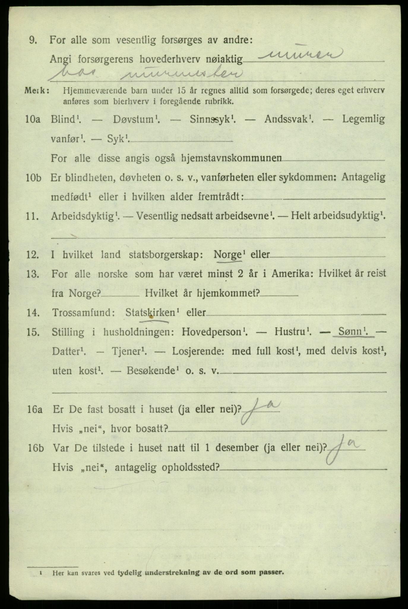 SAB, 1920 census for Odda, 1920, p. 9428