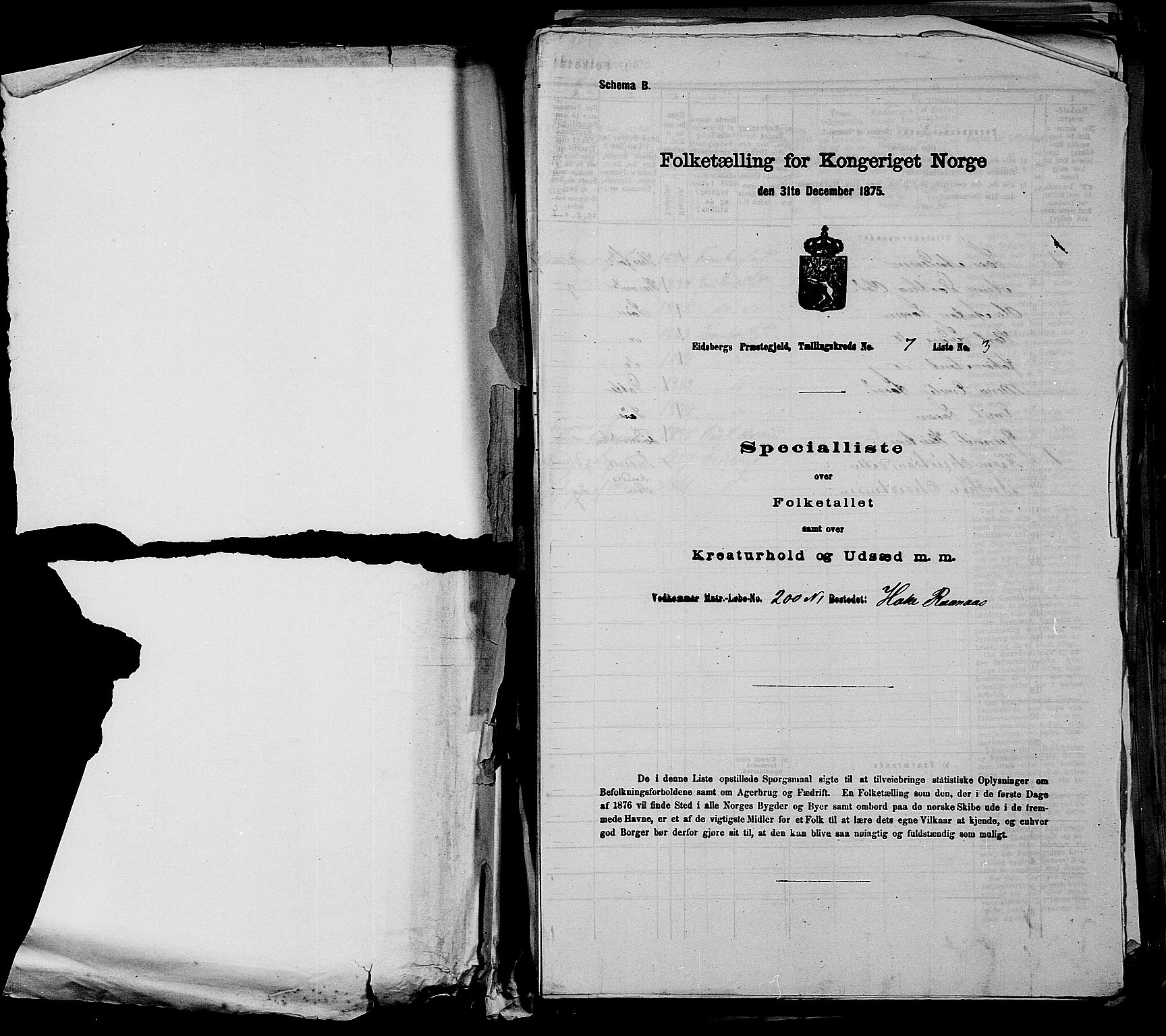 RA, 1875 census for 0125P Eidsberg, 1875, p. 1357