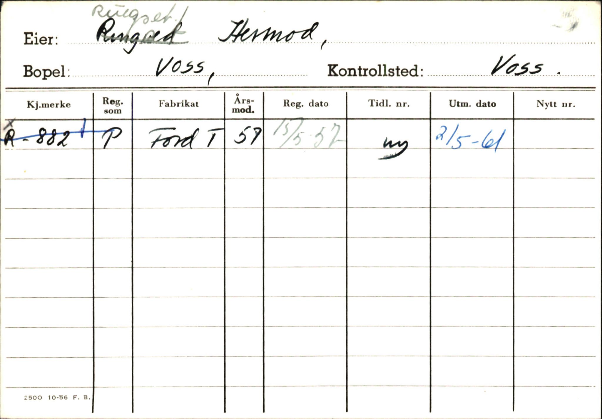 Statens vegvesen, Hordaland vegkontor, AV/SAB-A-5201/2/Ha/L0045: R-eierkort R, 1920-1971, p. 93