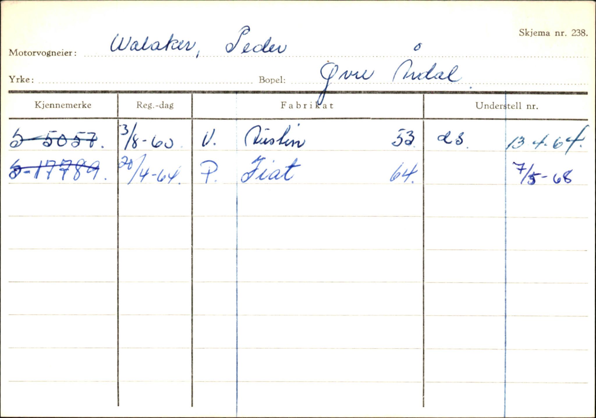 Statens vegvesen, Sogn og Fjordane vegkontor, AV/SAB-A-5301/4/F/L0146: Registerkort Årdal R-Å samt diverse kort, 1945-1975, p. 1300