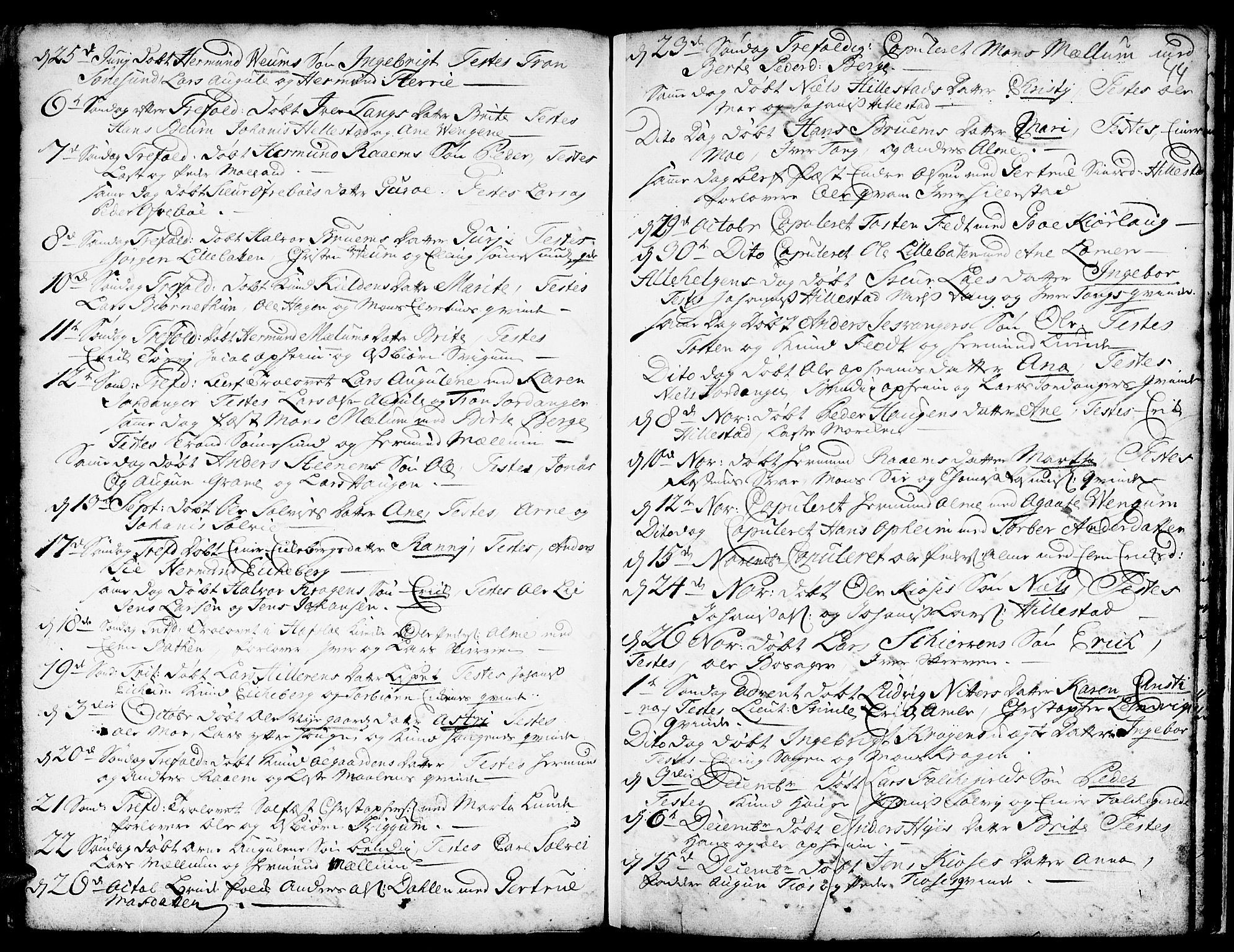 Hafslo sokneprestembete, AV/SAB-A-80301/H/Haa/Haaa/L0001: Parish register (official) no. A 1, 1717-1755, p. 44