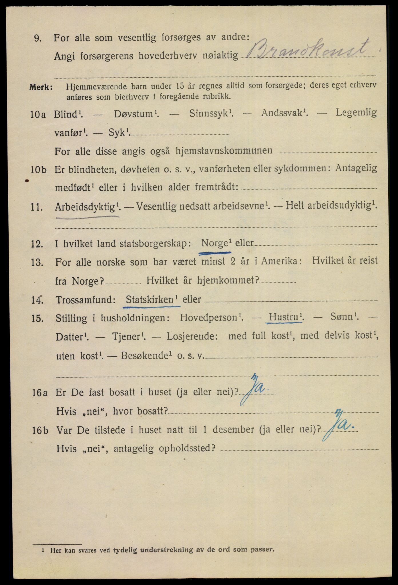 SAKO, 1920 census for Kongsberg, 1920, p. 11121