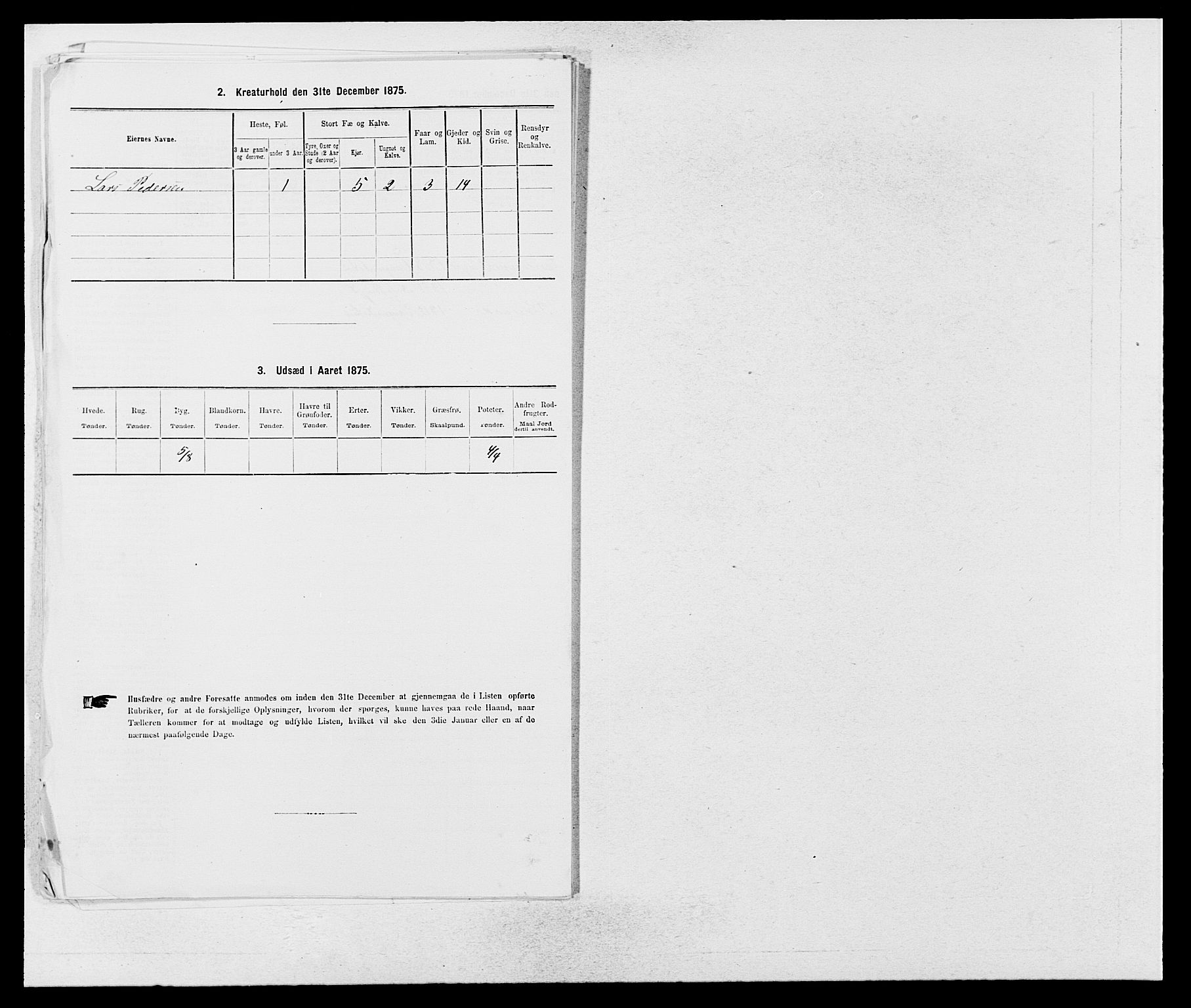 SAB, 1875 census for 1421P Aurland, 1875, p. 524