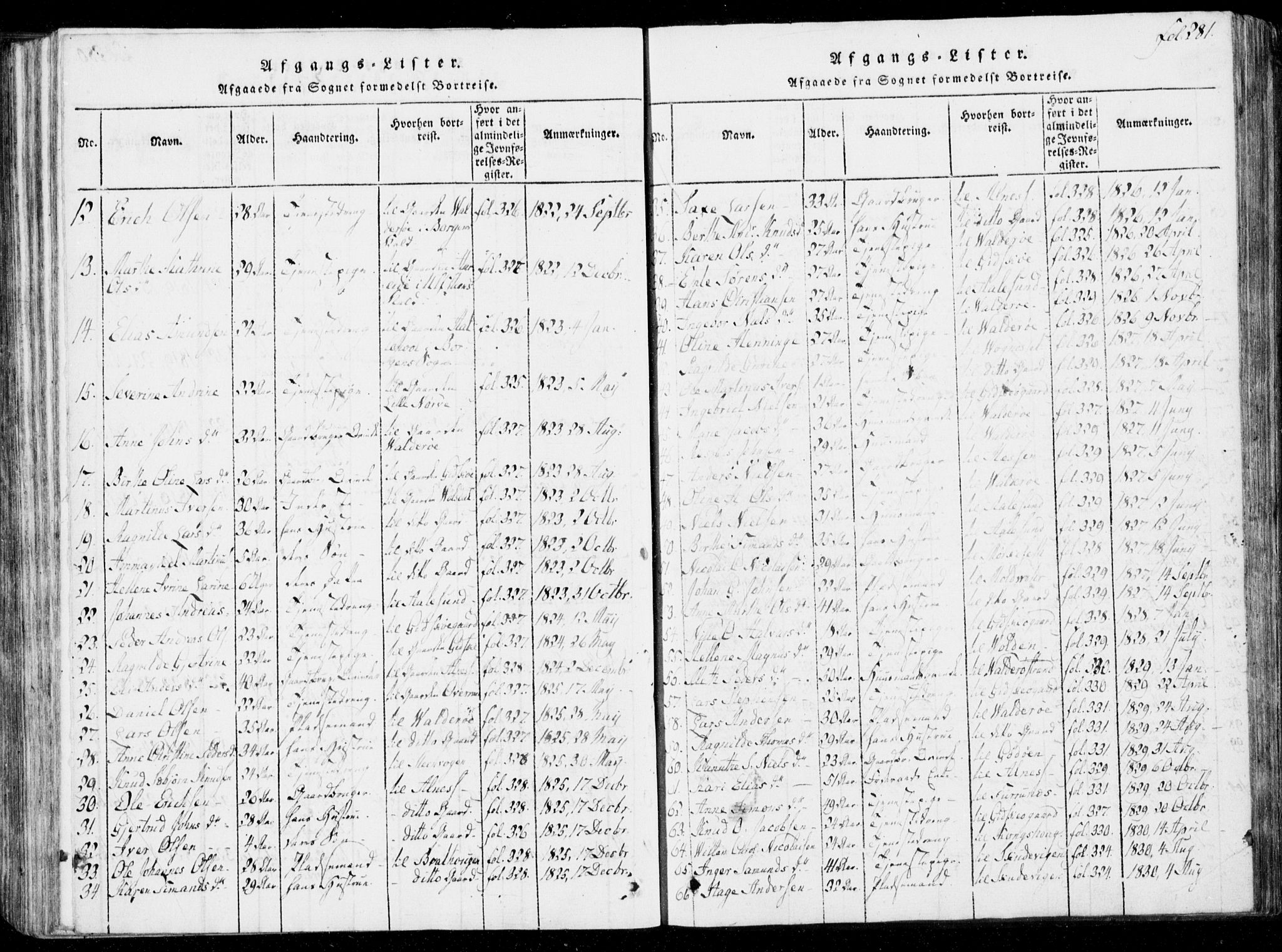 Ministerialprotokoller, klokkerbøker og fødselsregistre - Møre og Romsdal, SAT/A-1454/537/L0517: Parish register (official) no. 537A01, 1818-1862, p. 281