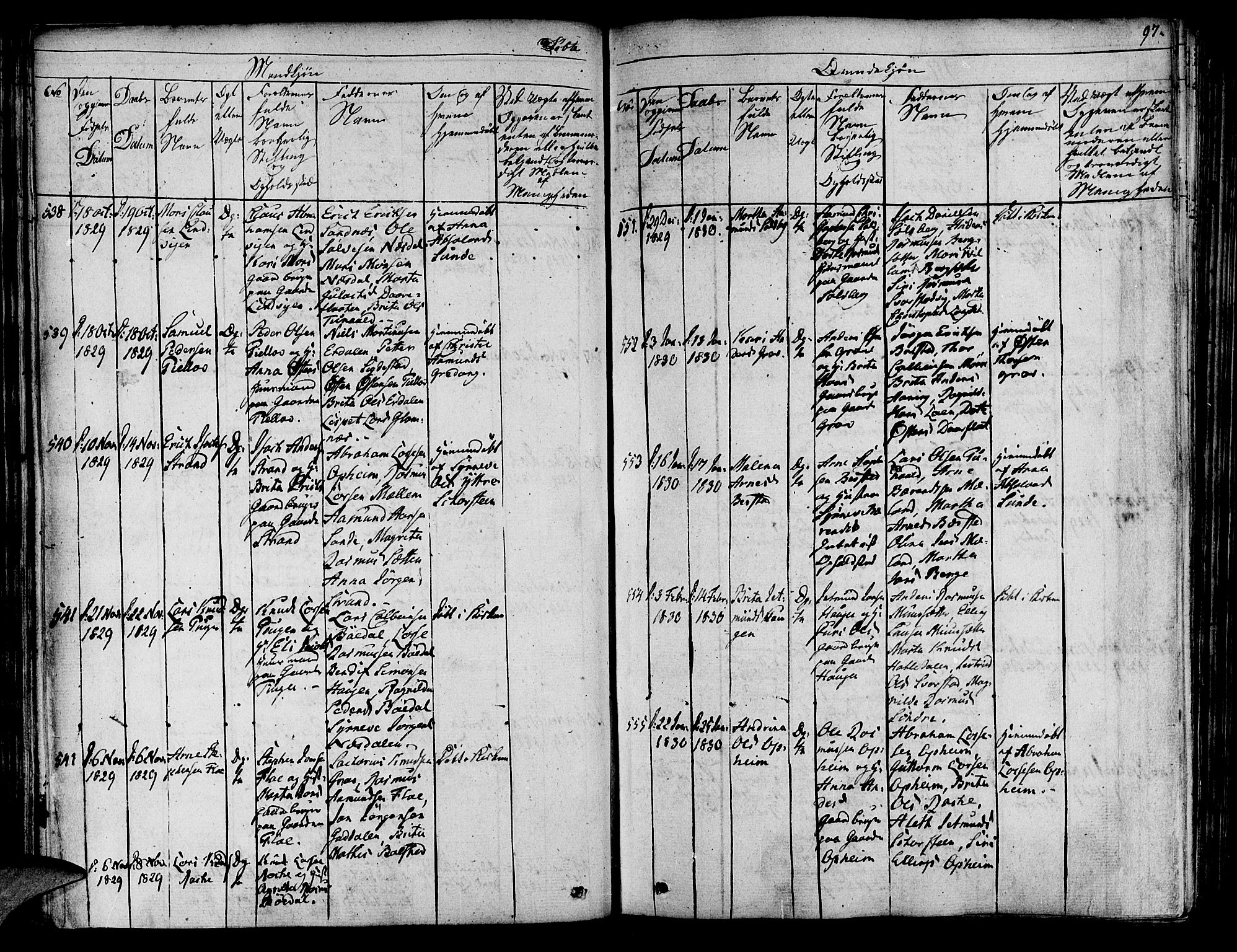 Innvik sokneprestembete, AV/SAB-A-80501: Parish register (official) no. A 3, 1820-1832, p. 97