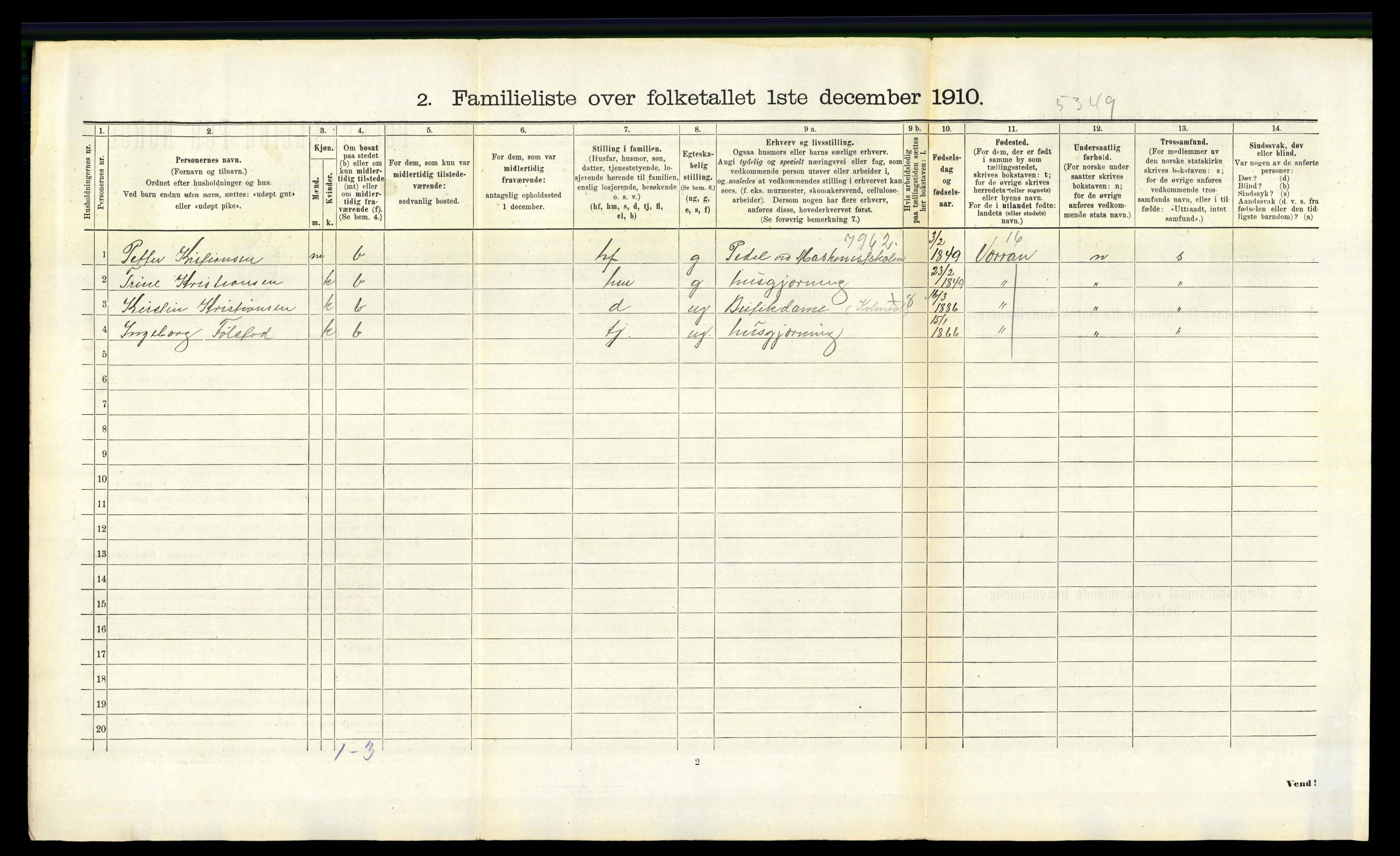 RA, 1910 census for Trondheim, 1910, p. 7138