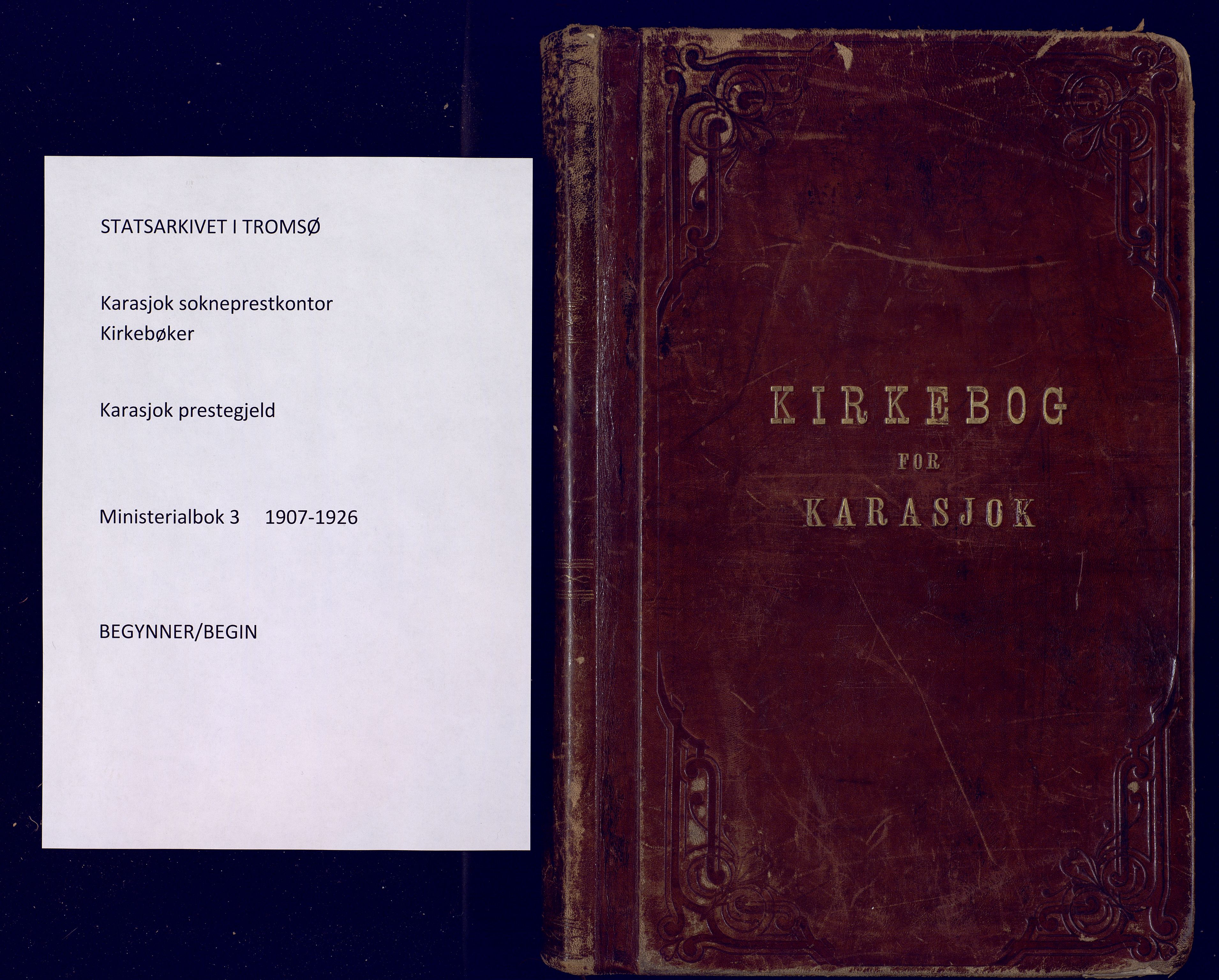 Karasjok sokneprestkontor, SATØ/S-1352/H/Ha: Parish register (official) no. 3, 1907-1926