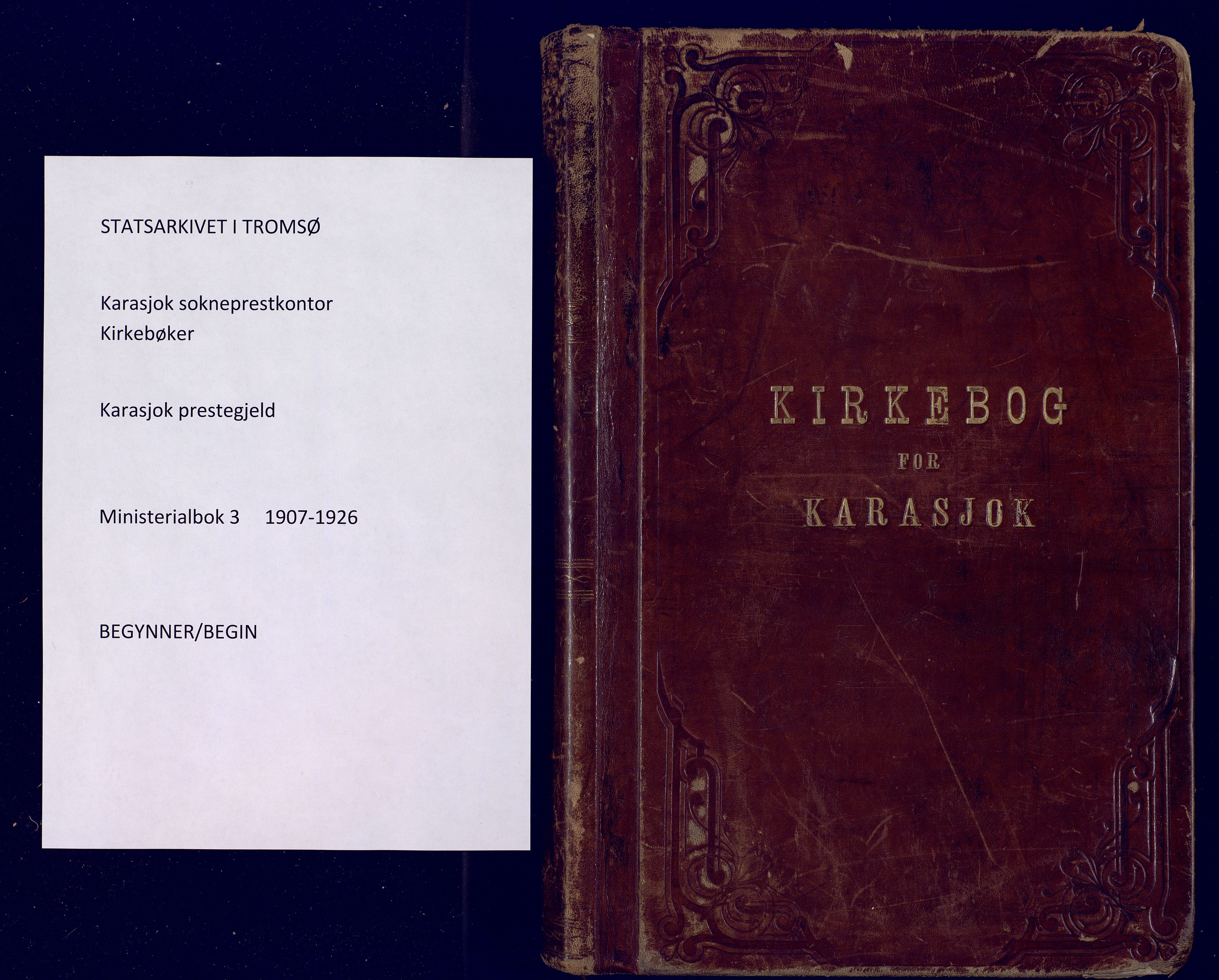 Karasjok sokneprestkontor, AV/SATØ-S-1352/H/Ha: Parish register (official) no. 3, 1907-1926
