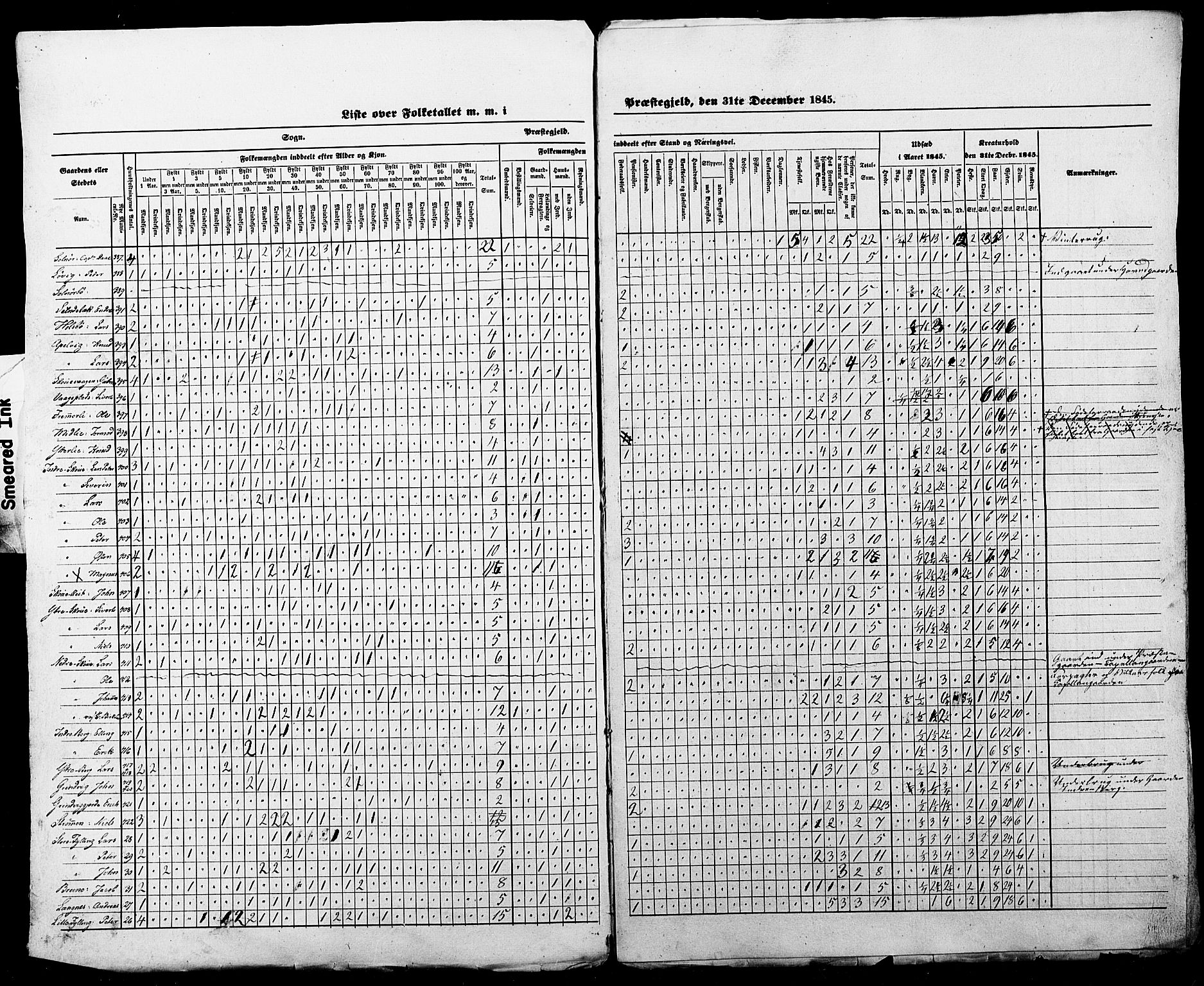 SAT, Census 1845 for Borgund, 1845, p. 39