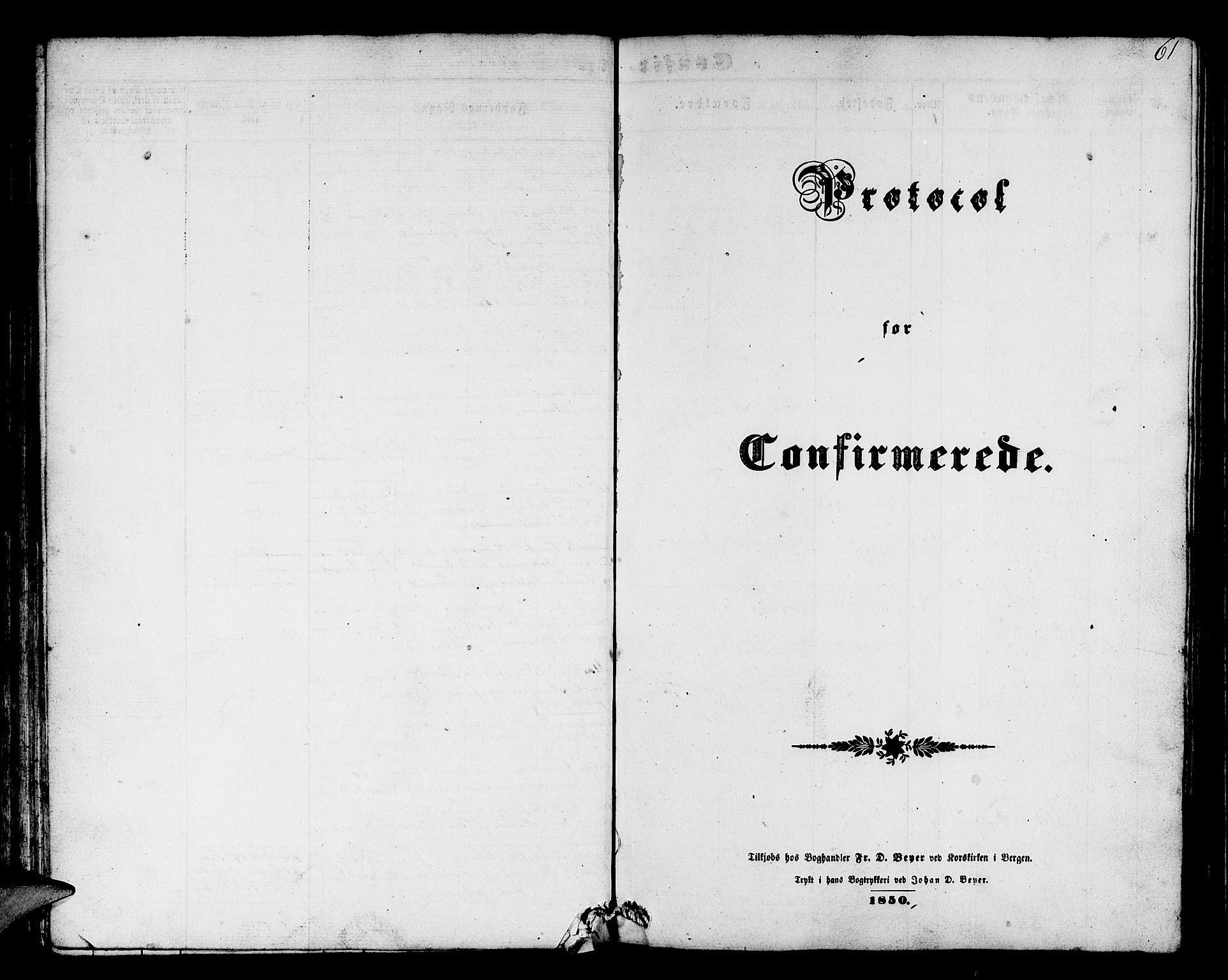 Askøy Sokneprestembete, SAB/A-74101/H/Ha/Hab/Haba/L0004: Parish register (copy) no. A 4, 1852-1864, p. 61