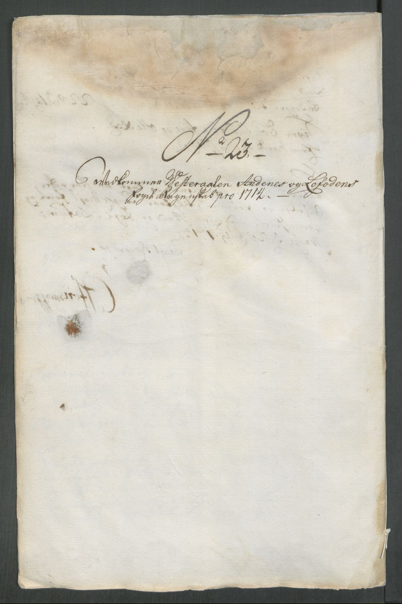 Rentekammeret inntil 1814, Reviderte regnskaper, Fogderegnskap, AV/RA-EA-4092/R67/L4680: Fogderegnskap Vesterålen, Andenes og Lofoten, 1714, p. 147