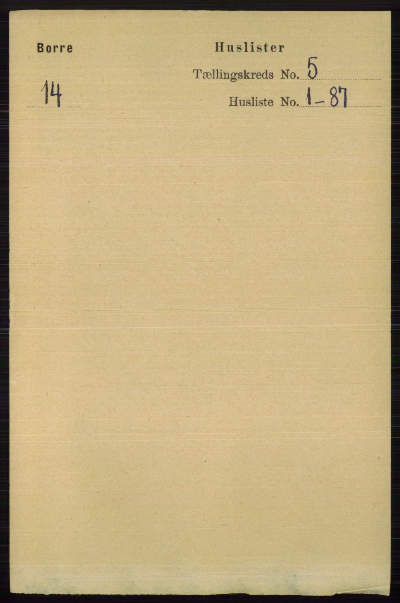 RA, 1891 census for 0717 Borre, 1891, p. 1922