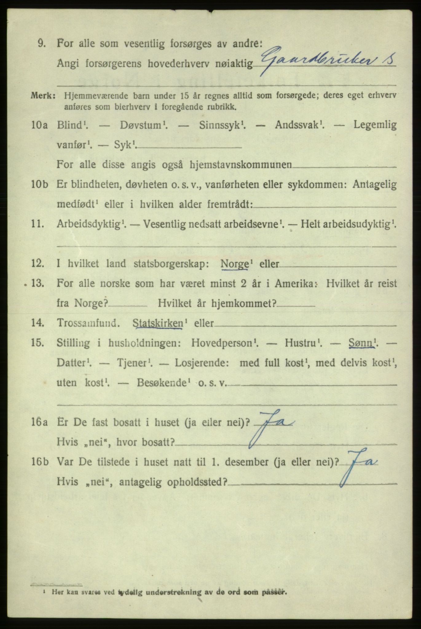 SAB, 1920 census for Ølen, 1920, p. 898