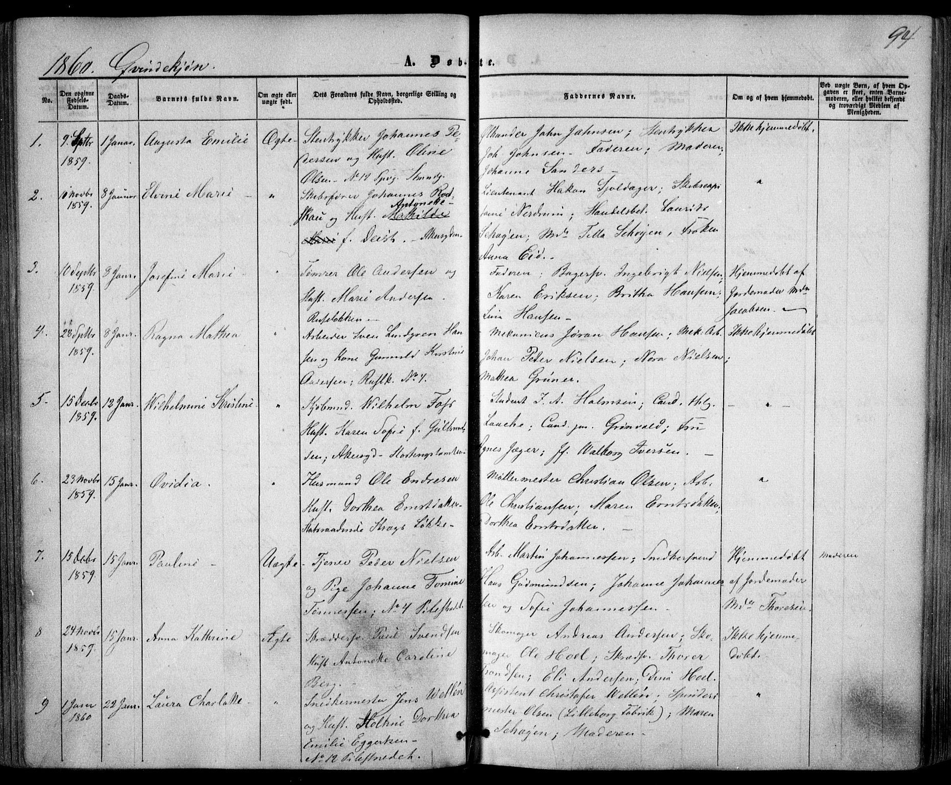 Trefoldighet prestekontor Kirkebøker, AV/SAO-A-10882/F/Fa/L0001: Parish register (official) no. I 1, 1858-1863, p. 94